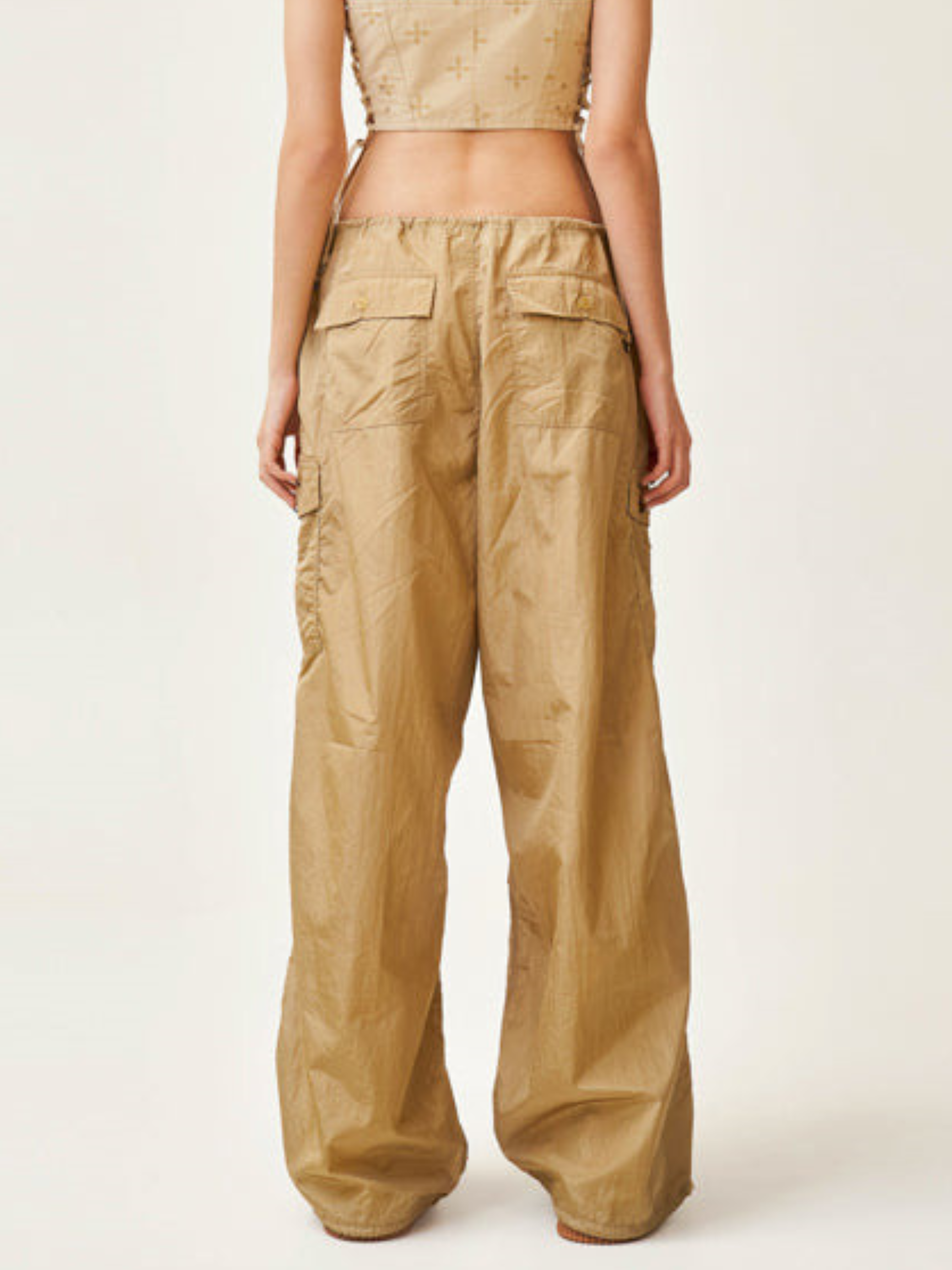 WolfTop - Women's Golden Snake Hunting Cargo Wide-Leg Pants