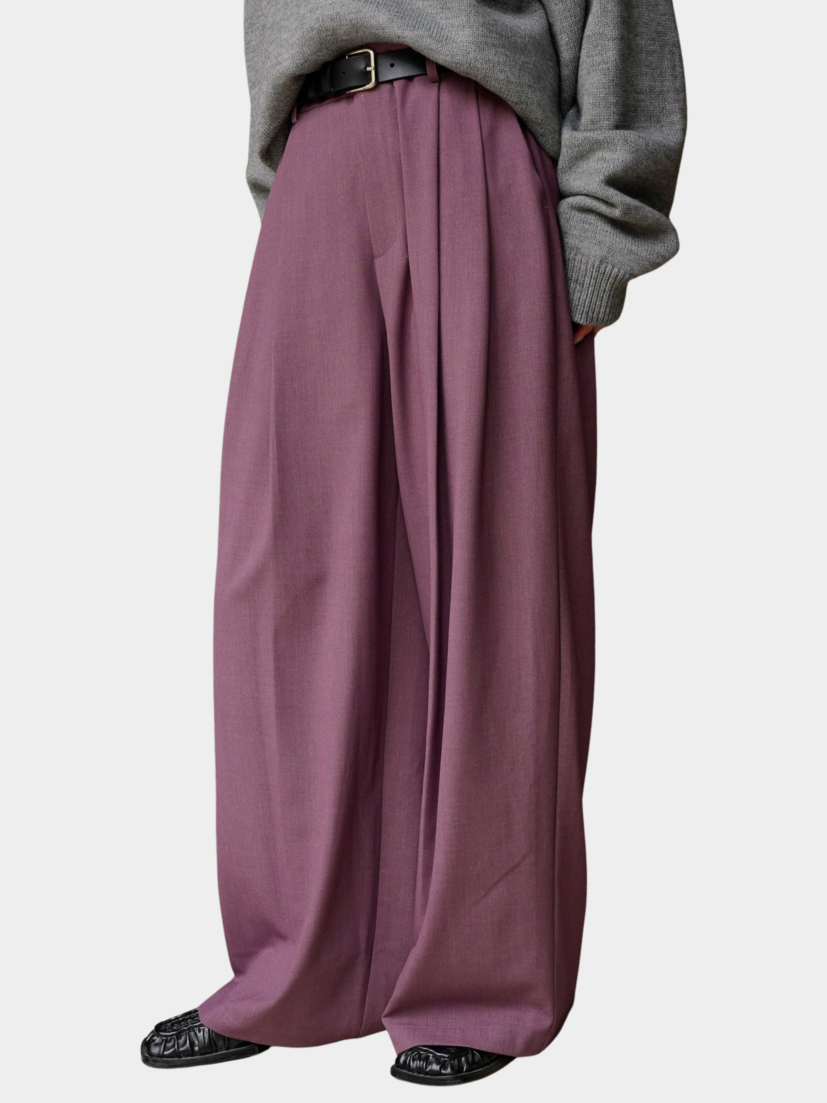 Aqua - Women's High-Waist Wide-Leg Tailored Trousers