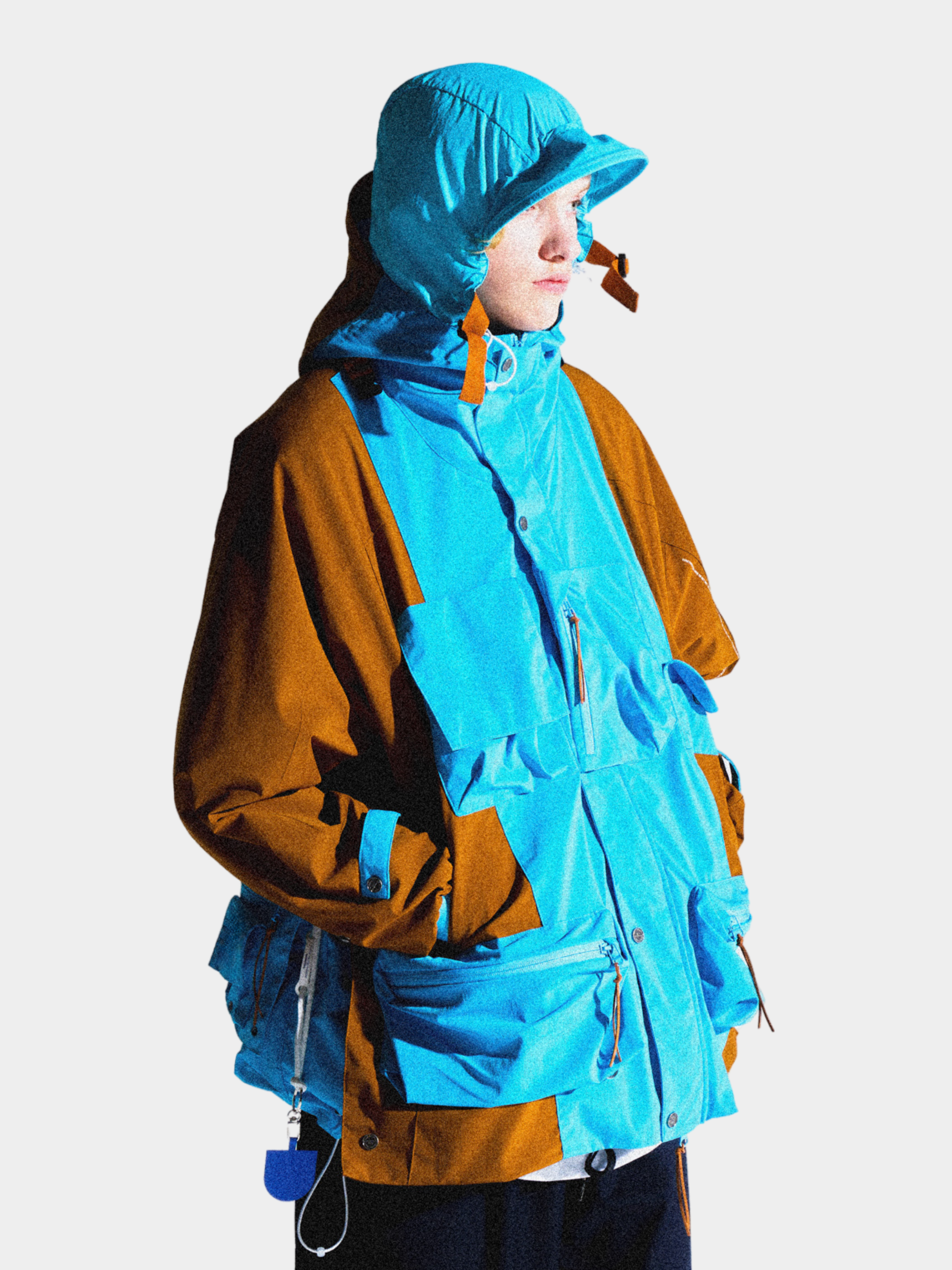 HeatFlask - Men's Color-Block Dual-Hood Teflon® 3-Proof Functional Jacket