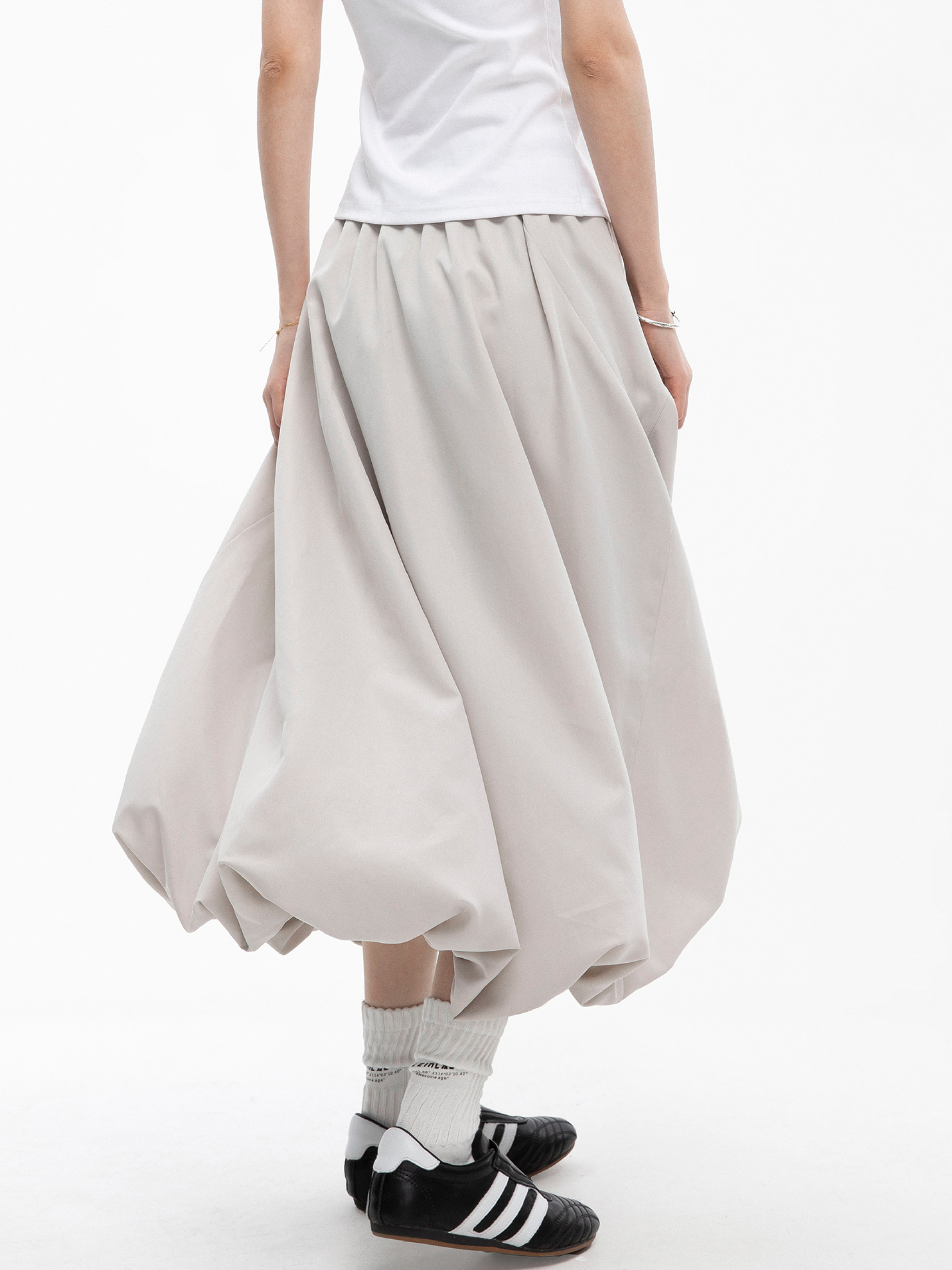 Crestline - Women's Asymmetric Design Bubble Midi Skirt