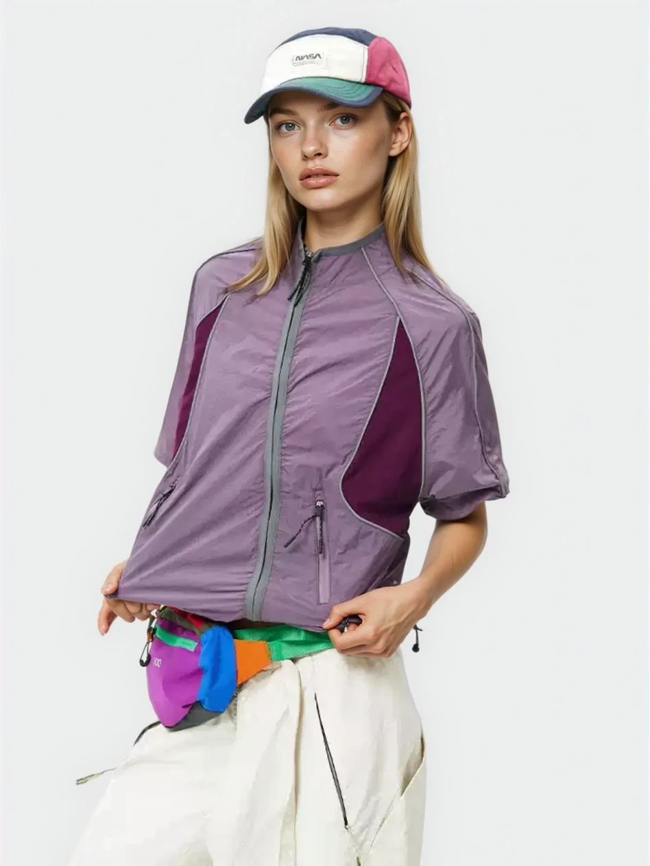 Cavecrack - Women's Mesh-Panel Breathable Short-Sleeve Cardigan