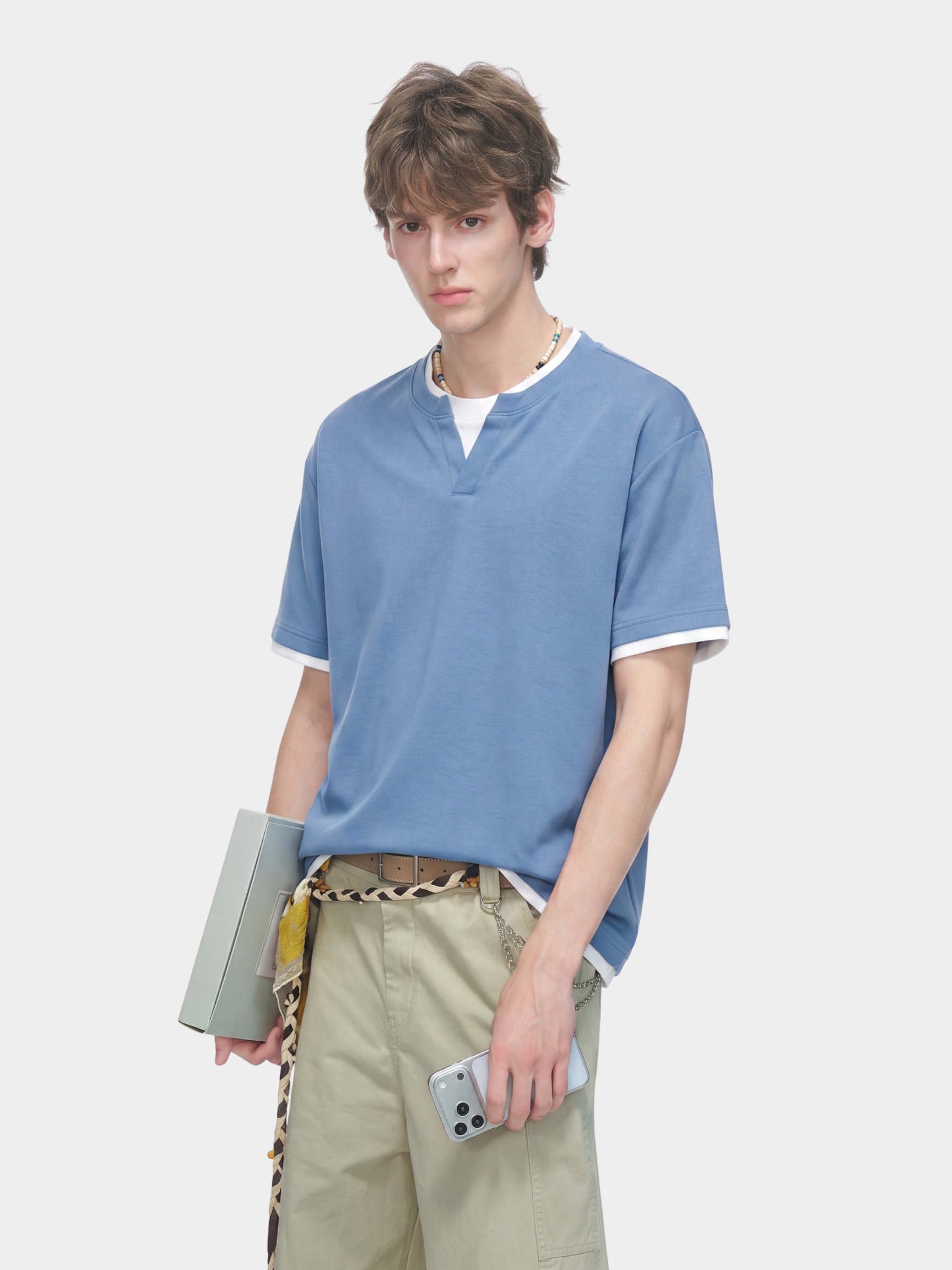 Thunderridge - Men's Layered Crew Neck T-Shirt