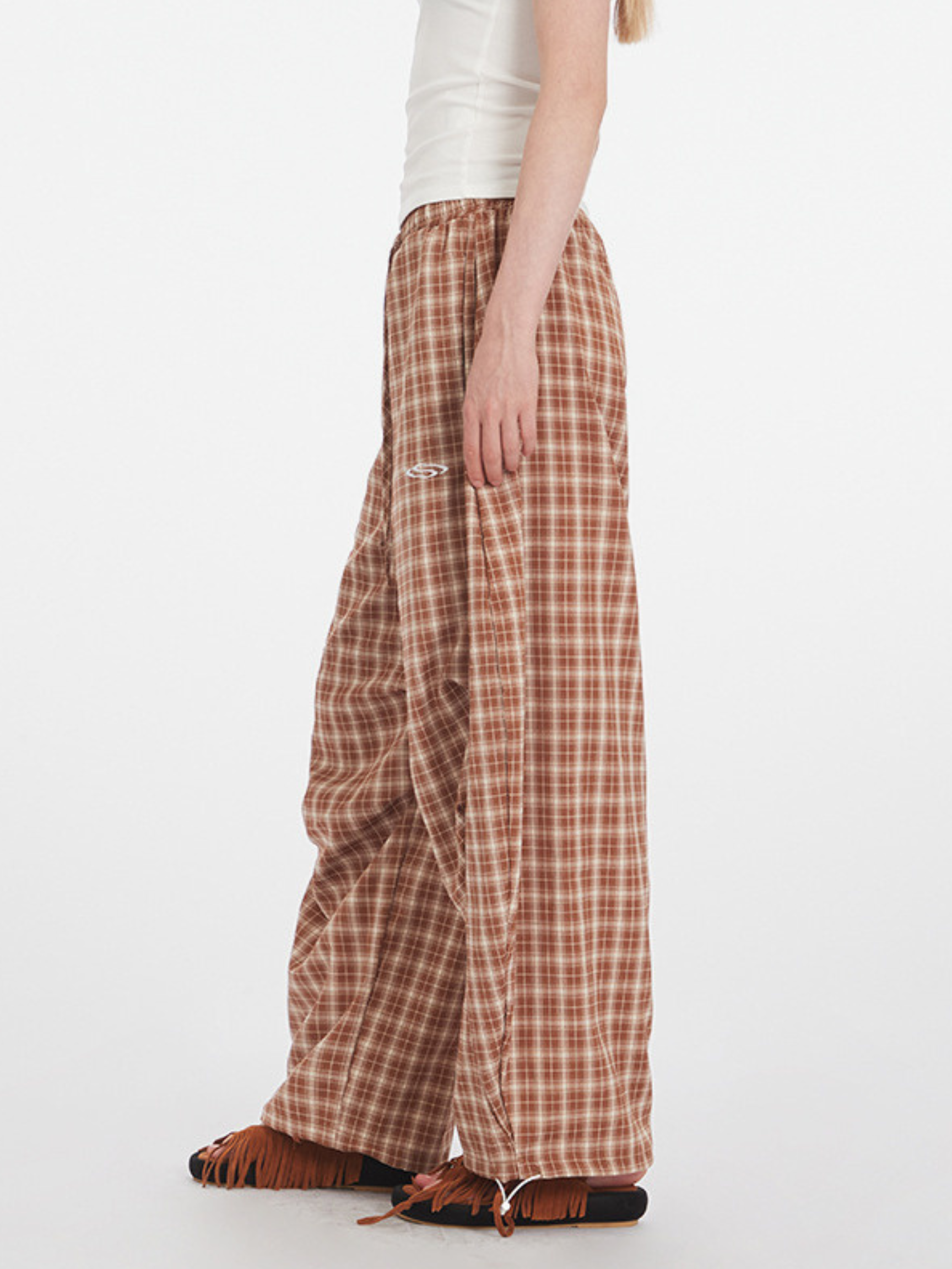 FlexMove - Women's Plaid Straight-Leg Wide-Leg Pants