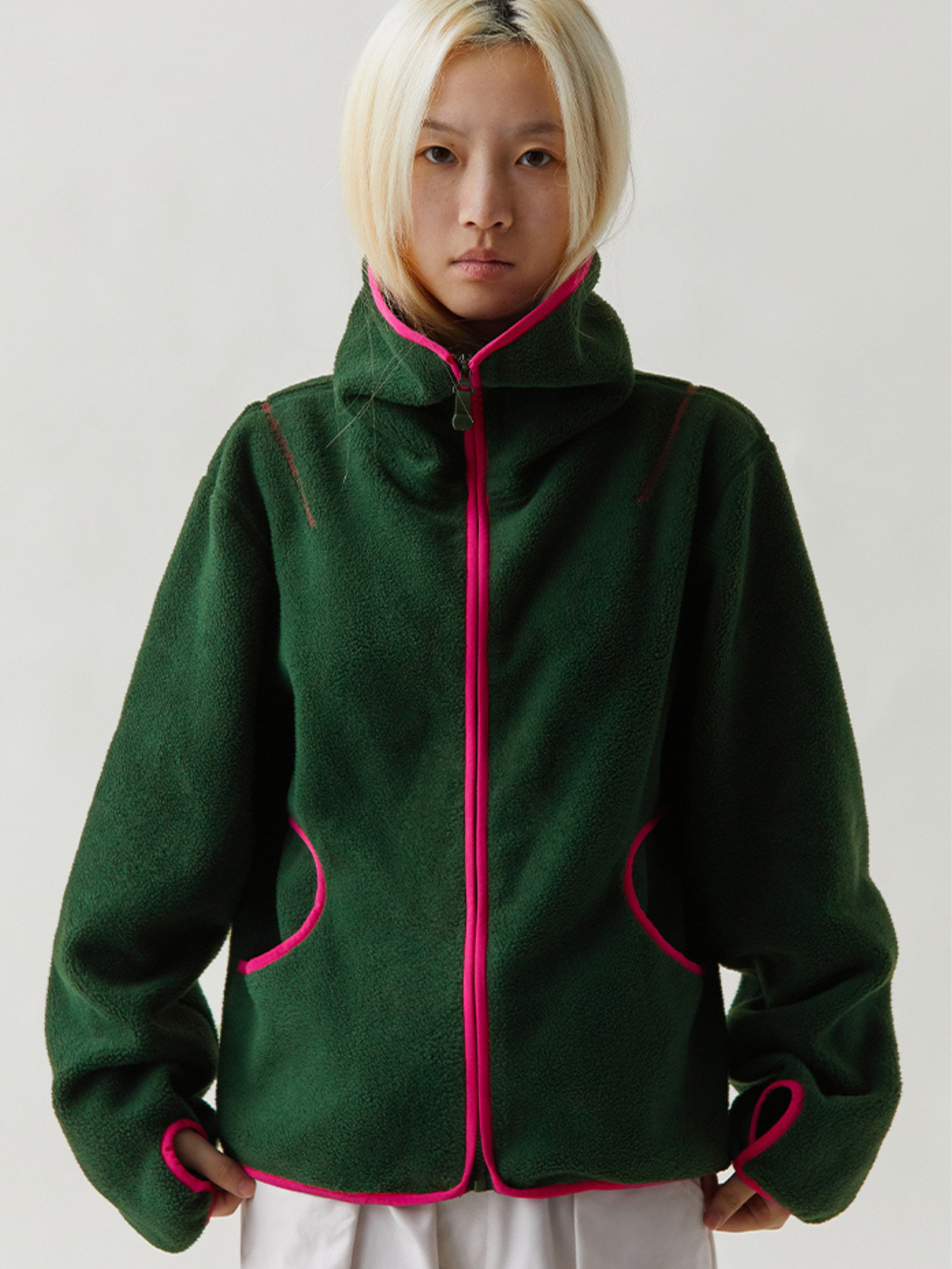 Backpack - Women's High-Collar Fleece Jacket