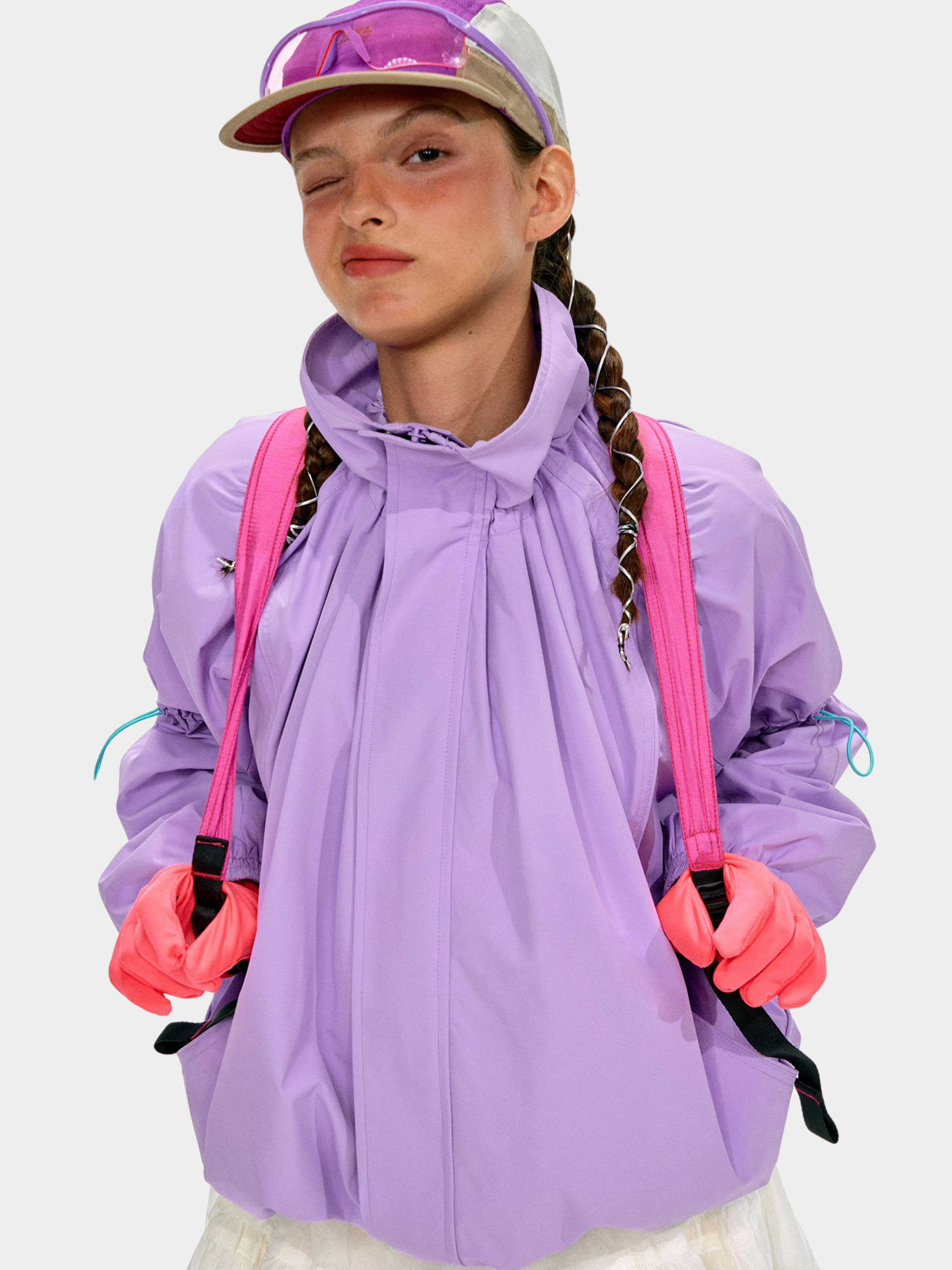 ShadowMode - Women's C6 Water-Repellent Bubble Collar Ruched Jacket
