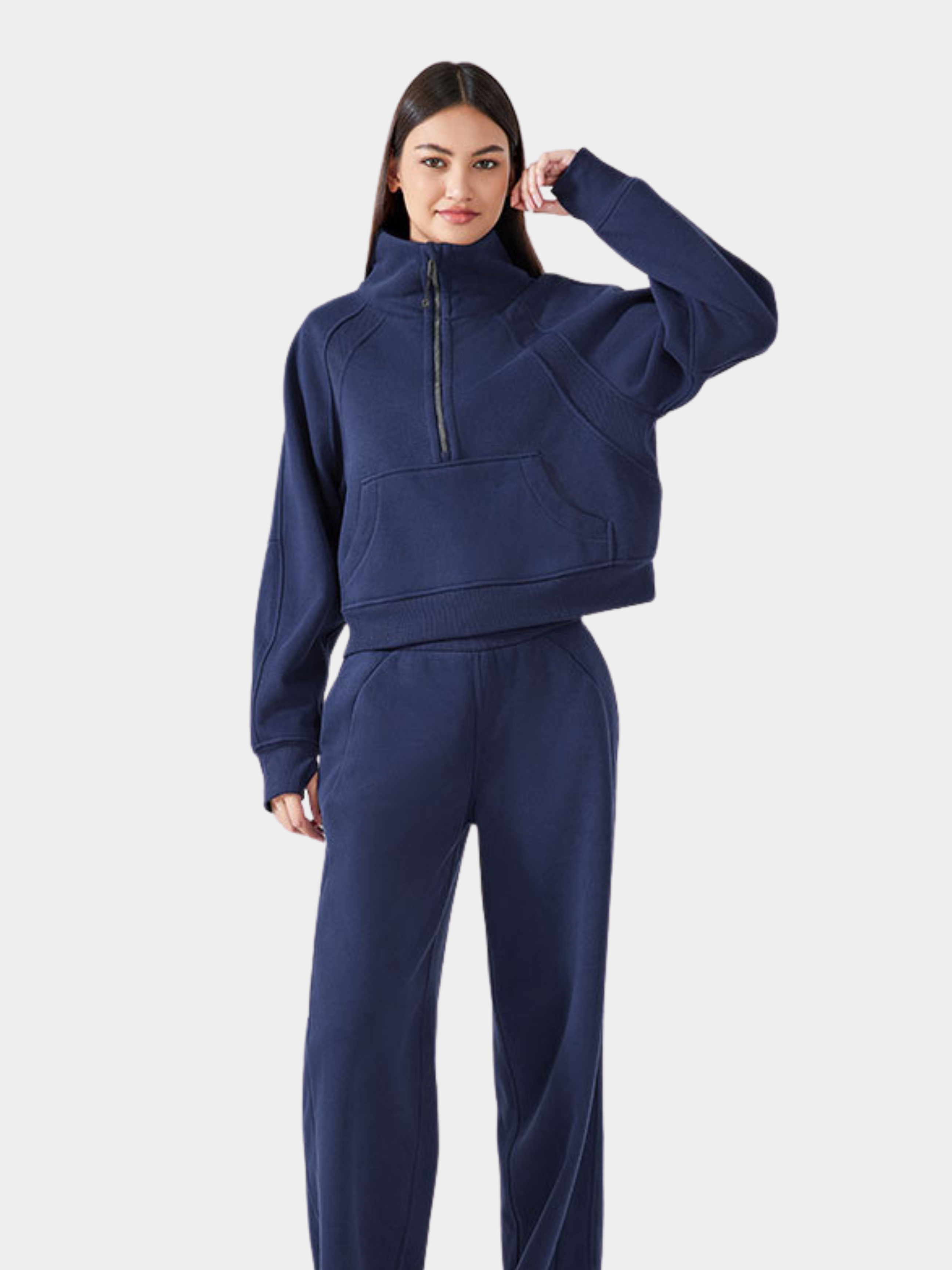 MesaLife - Women's Half-Zip High Collar Fleece Sweatshirt GONGGAR SPORTS