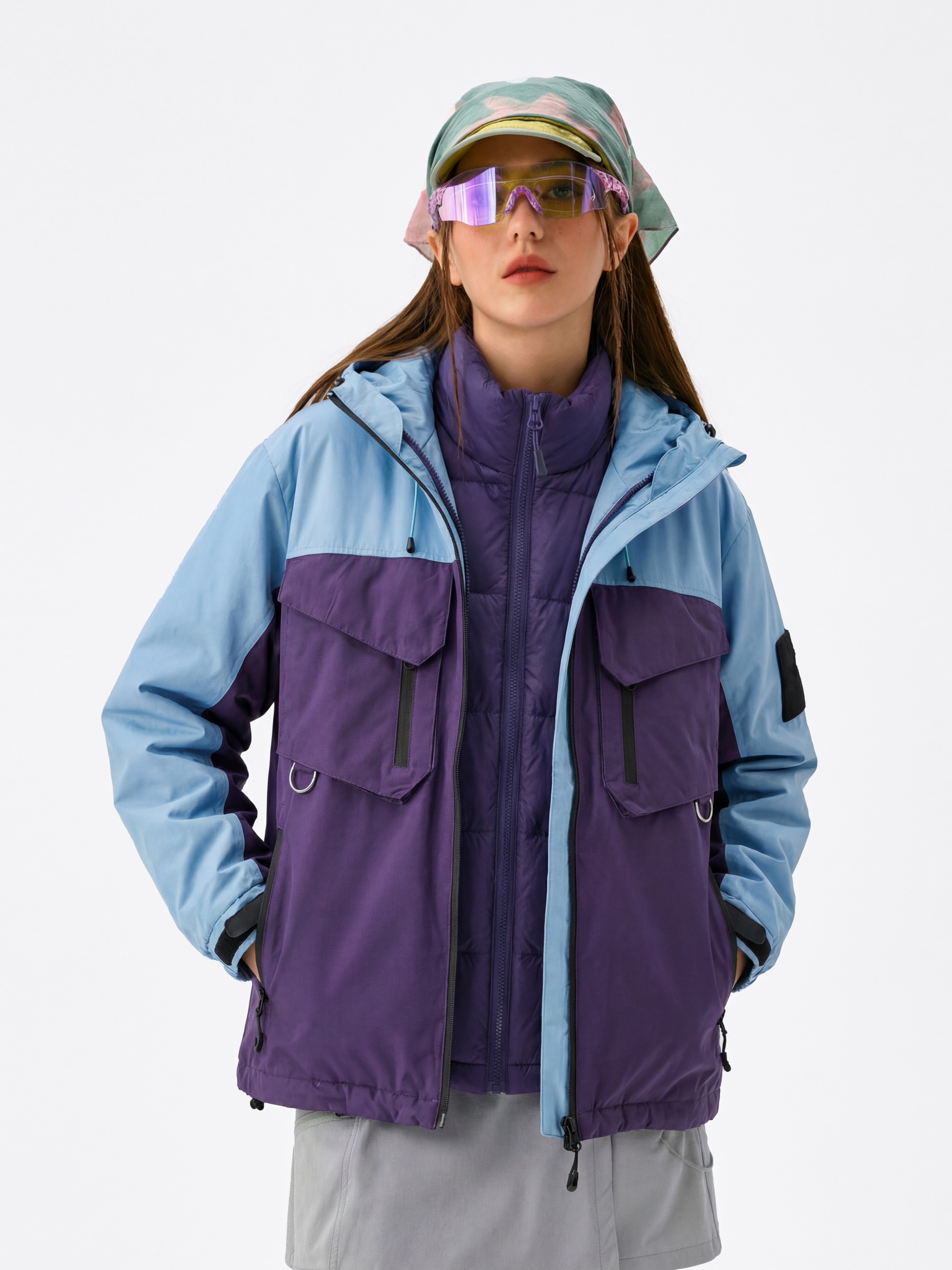 BluffMode - Unisex 3-in-1 Detachable Down Liner Water-Repellent Hard Shell Jacket