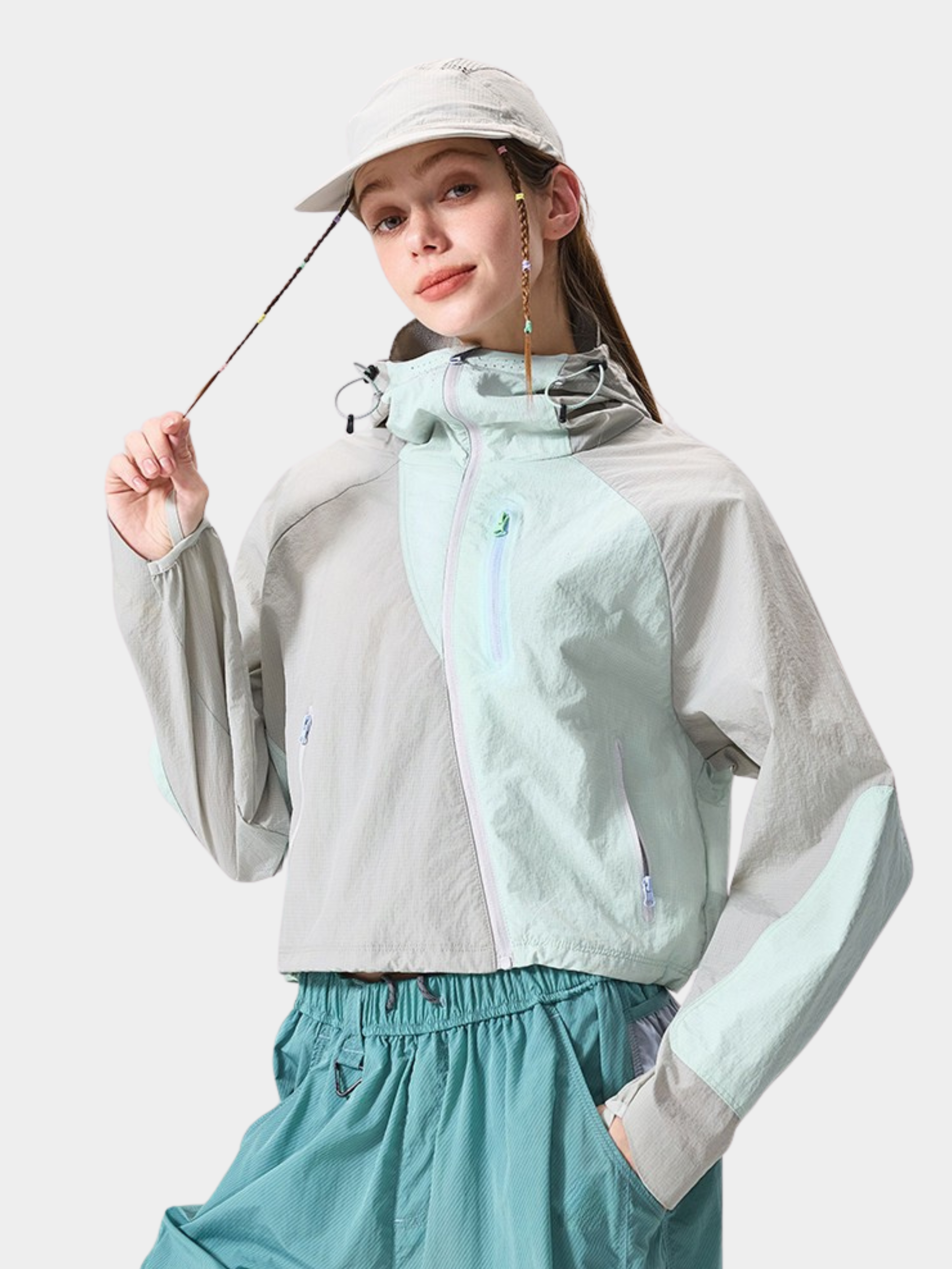 FrostFold - Women's UPF50+ Cropped Hooded Sun Protection Jacket