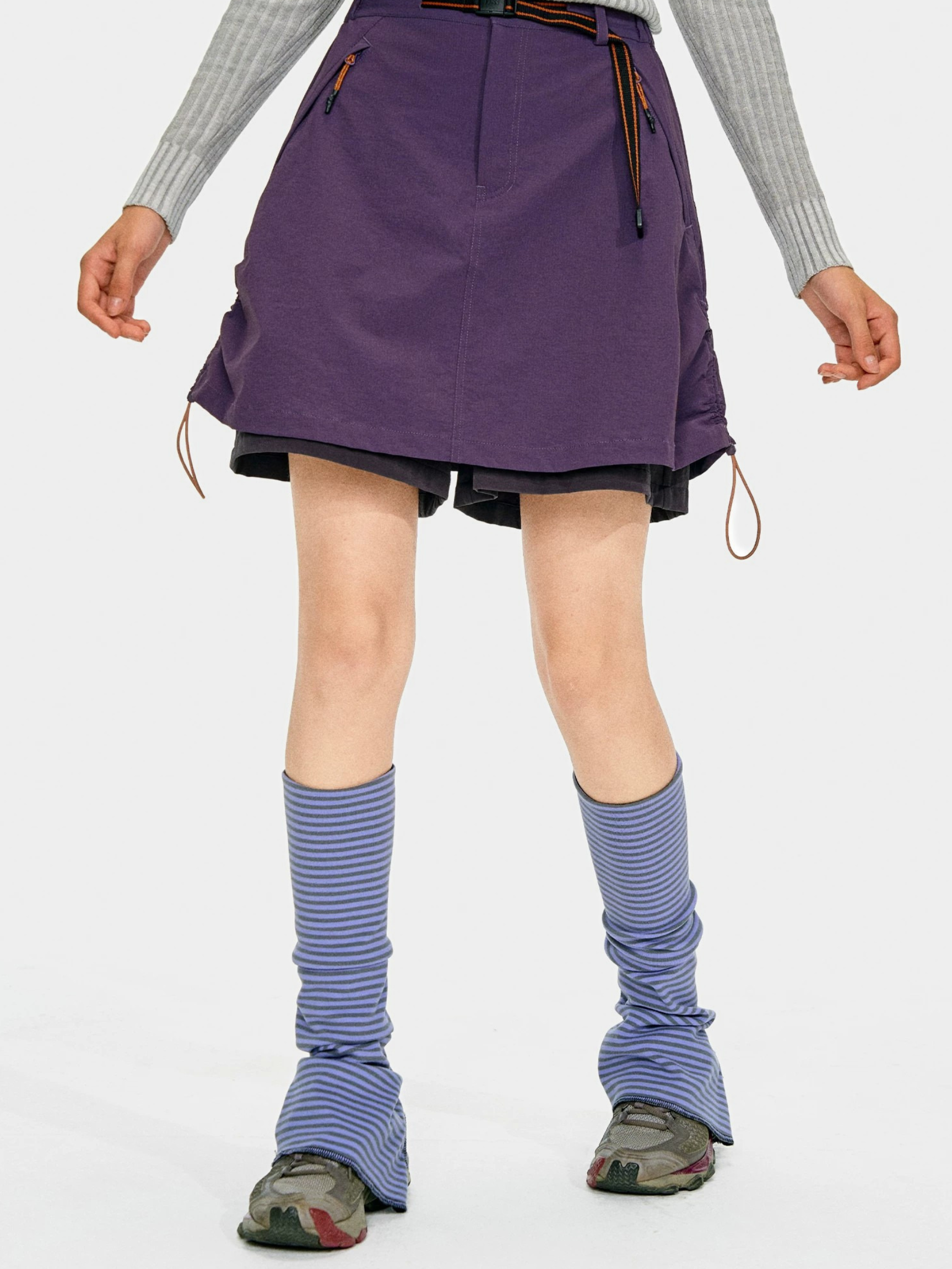 AlpPeak - Color-Block Striped Mid-Calf Leg Warmers