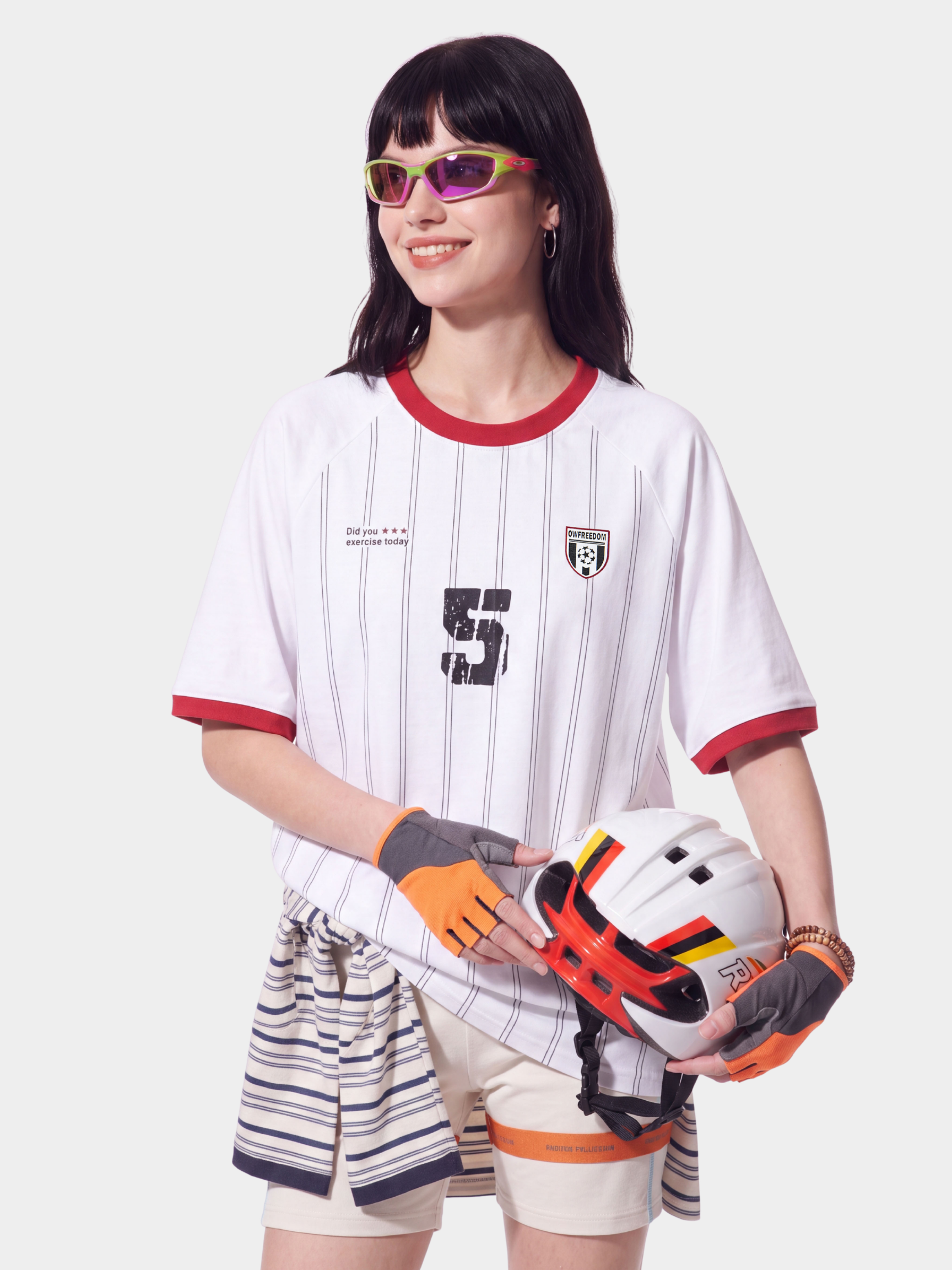 LineGlide - Women's Contrast Raglan Stripe Soccer Jersey T-Shirt