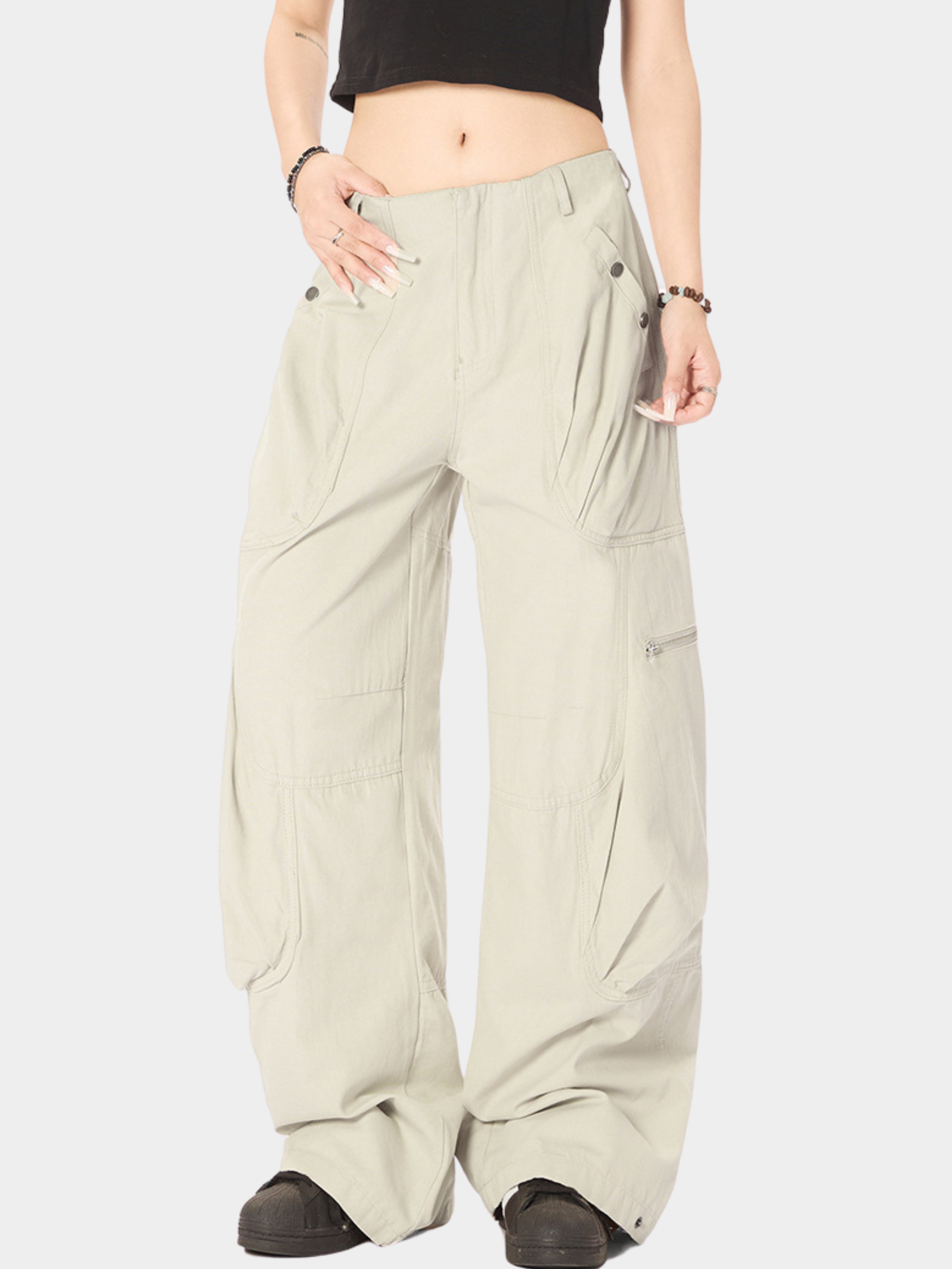 Aquapath - Women's Oversized Pocket Straight Cargo Pants