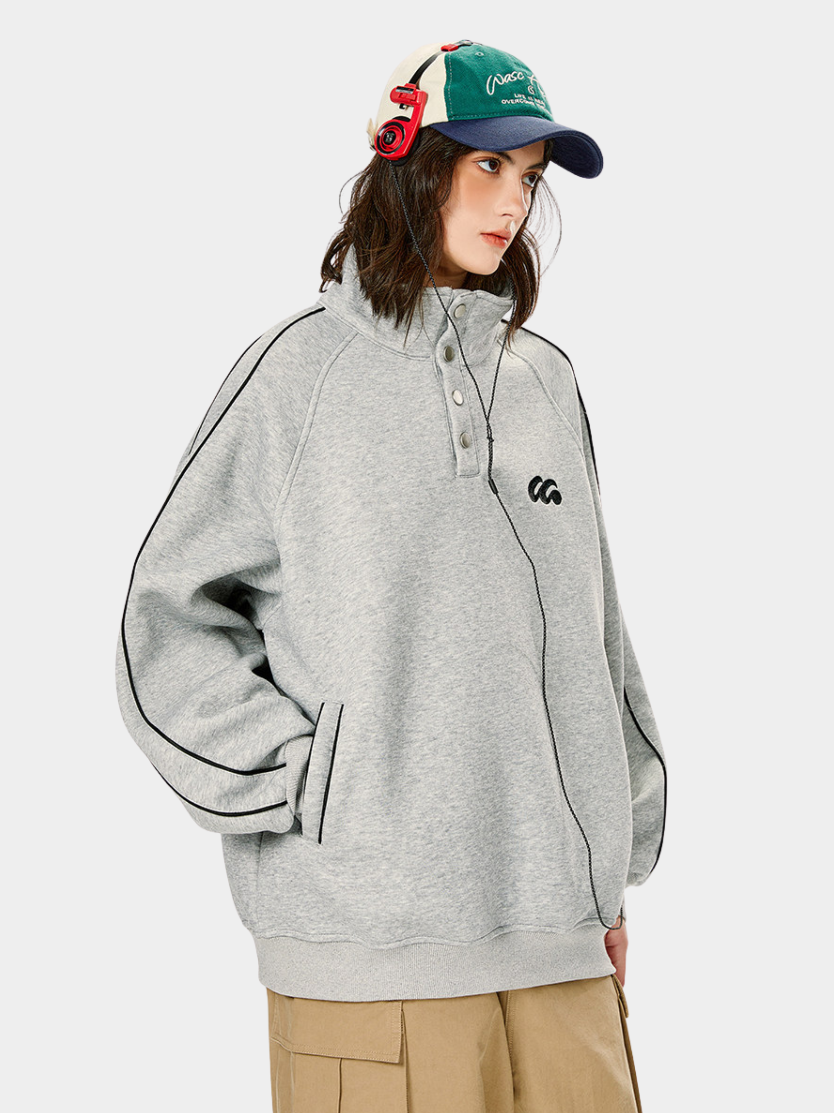 Moonbloom - Women's Stand Collar Sweatshirt Jacket