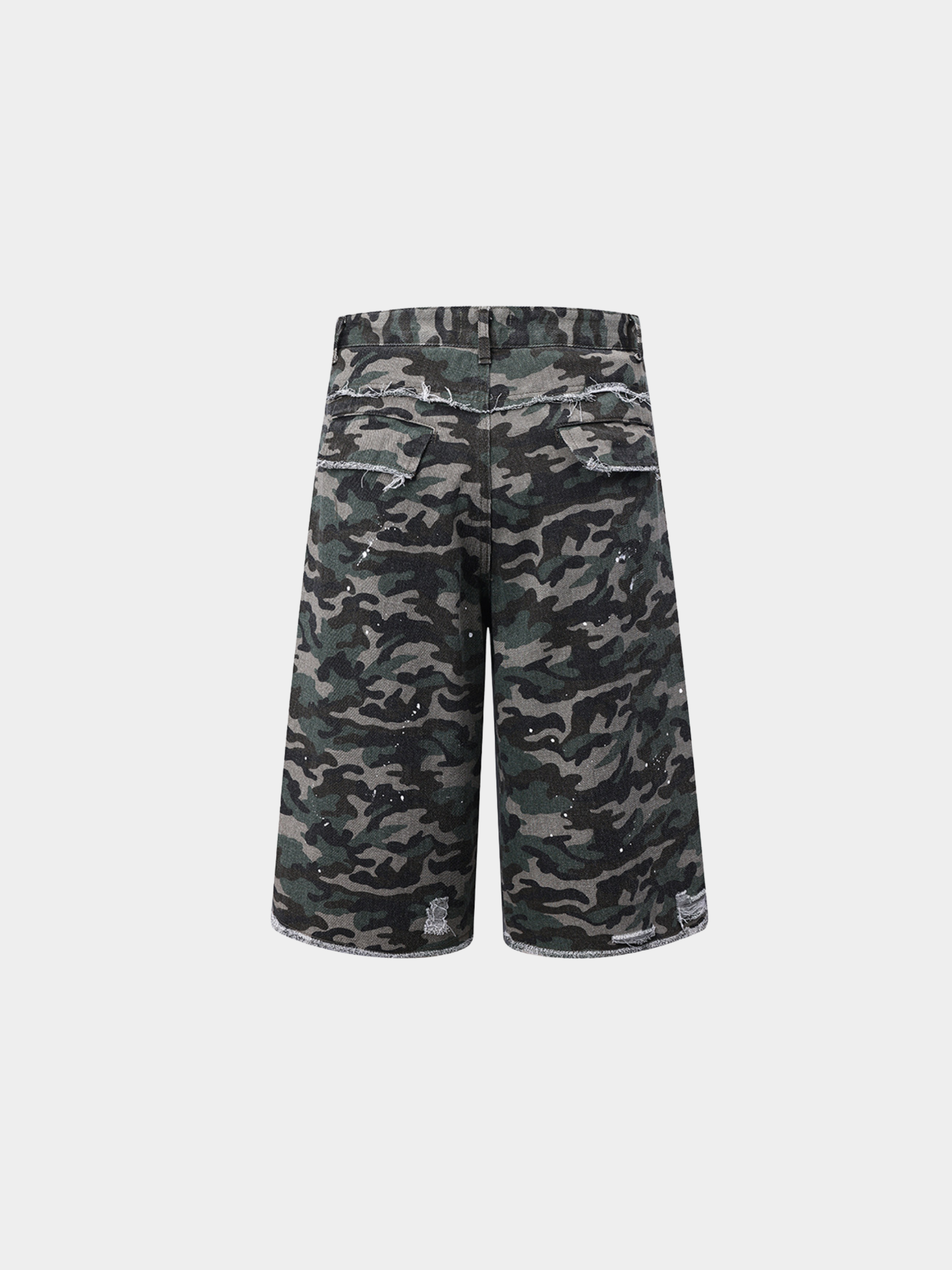 Beacon -Men's Distressed Camouflage Denim Shorts GONGGAR SPORTS
