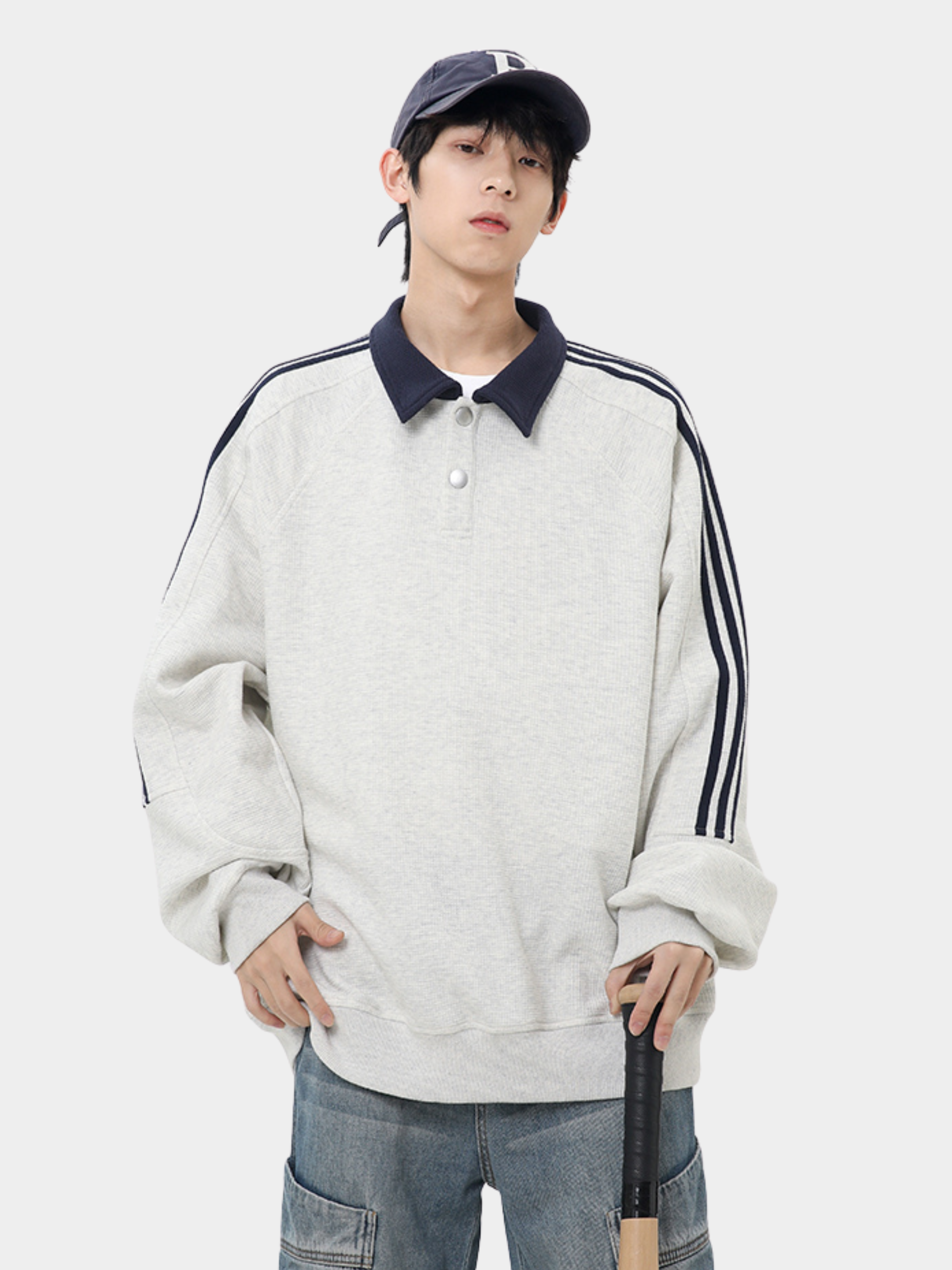 DryFlask - Men's Polo Collar Pullover Sweatshirt