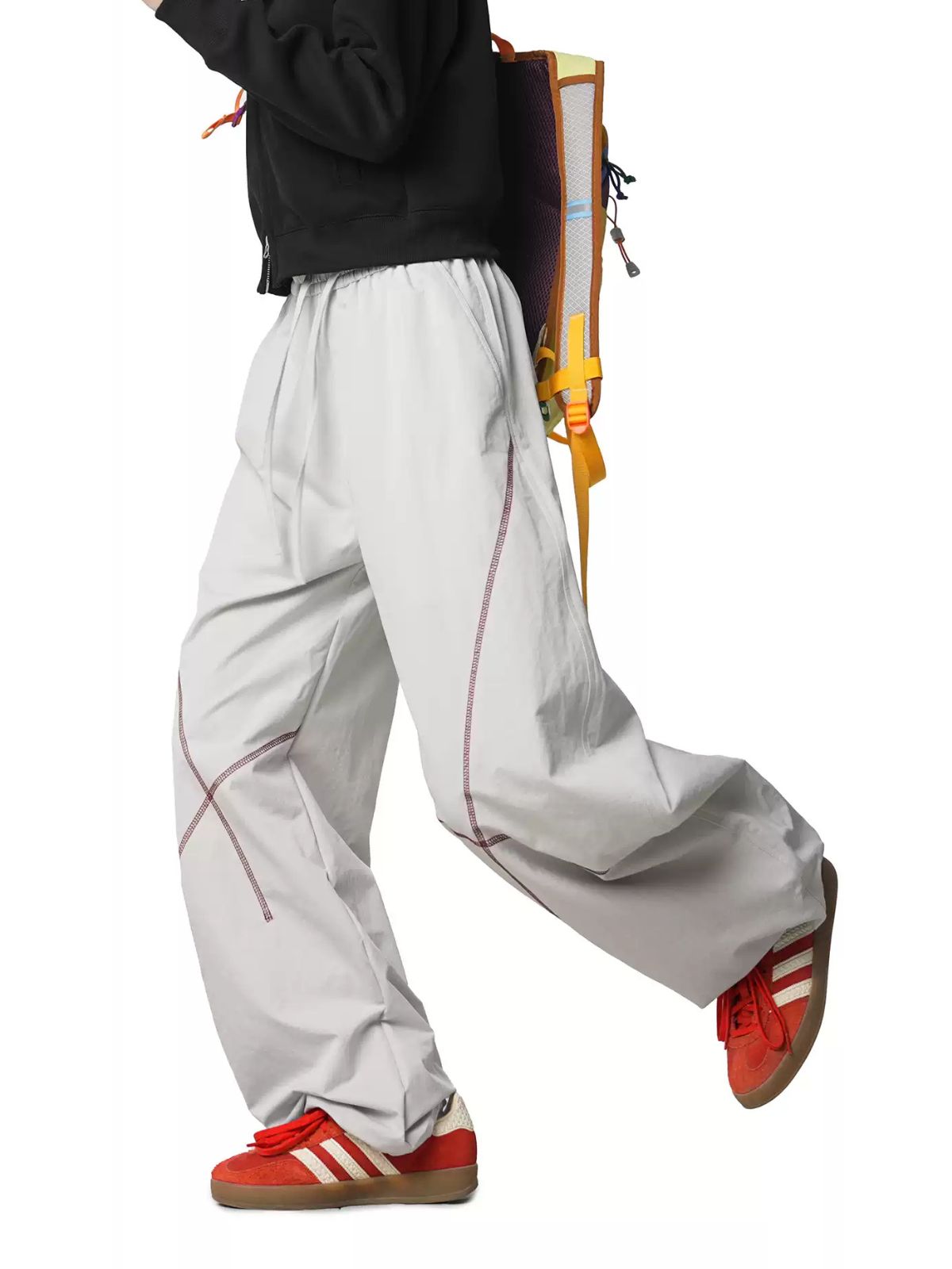 FrostDash - Lightweight Loose Colorblock Hasso Stitch Pants