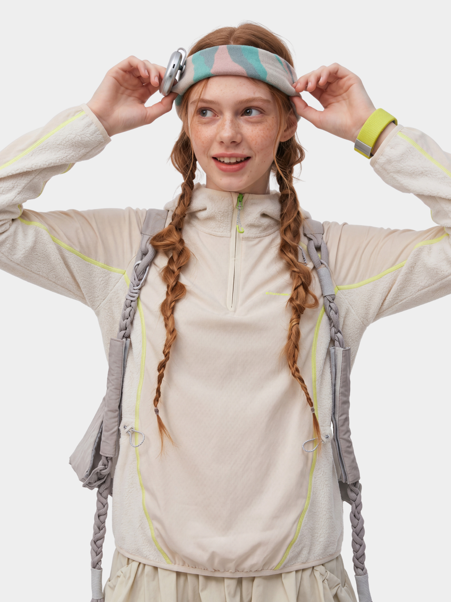 FadeSplit - Women's Fleece-Lined Utility Half-Zip Long-Sleeve Top