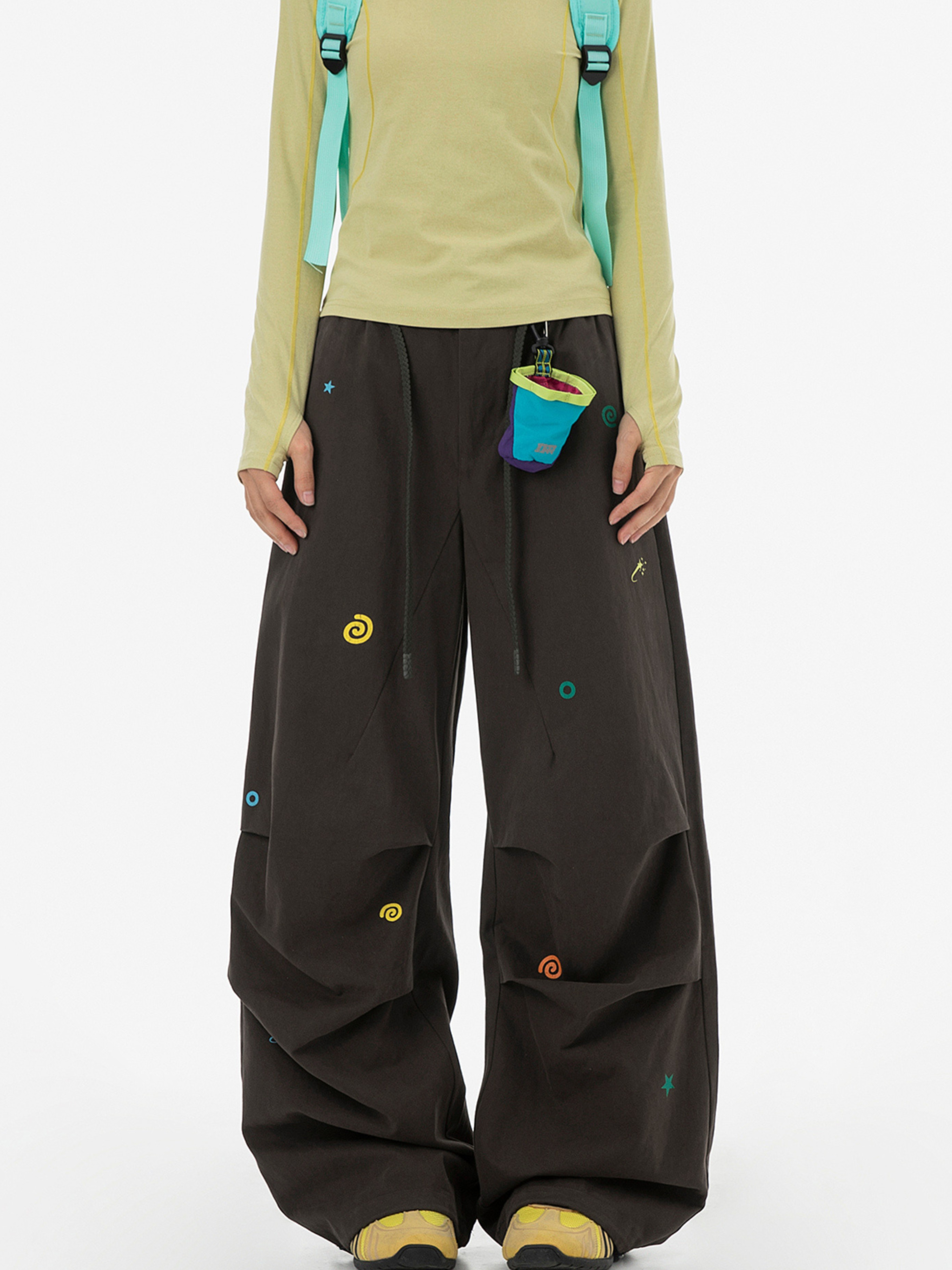 FrostTop - Women's Pure Cotton Straight-Leg Curved Pleat Paratrooper Pants