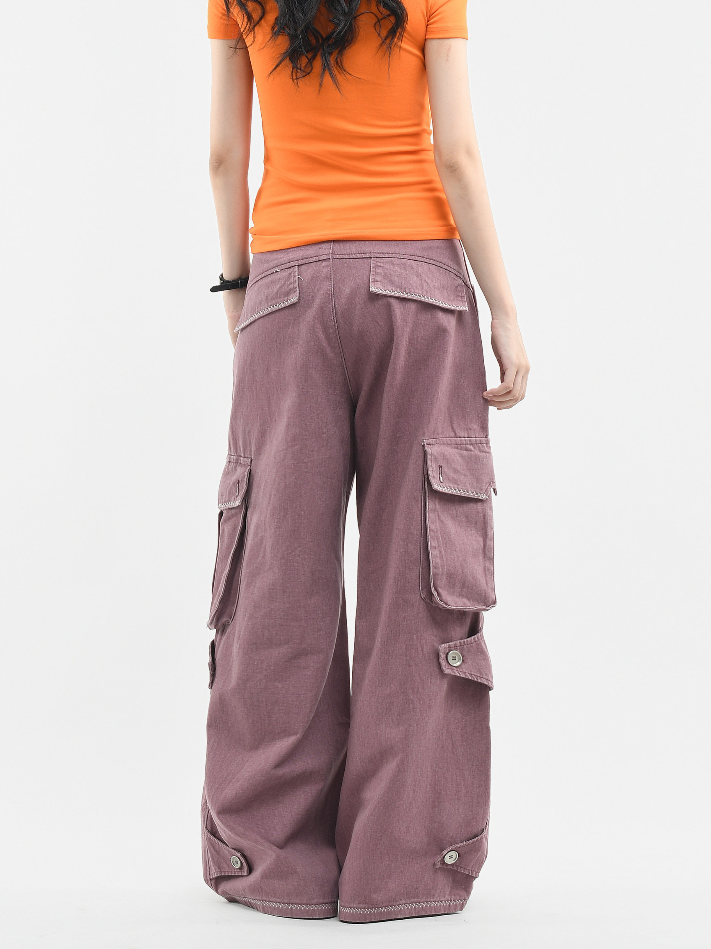 ThornView - Women's Multi-Pocket Washed Cargo Pants