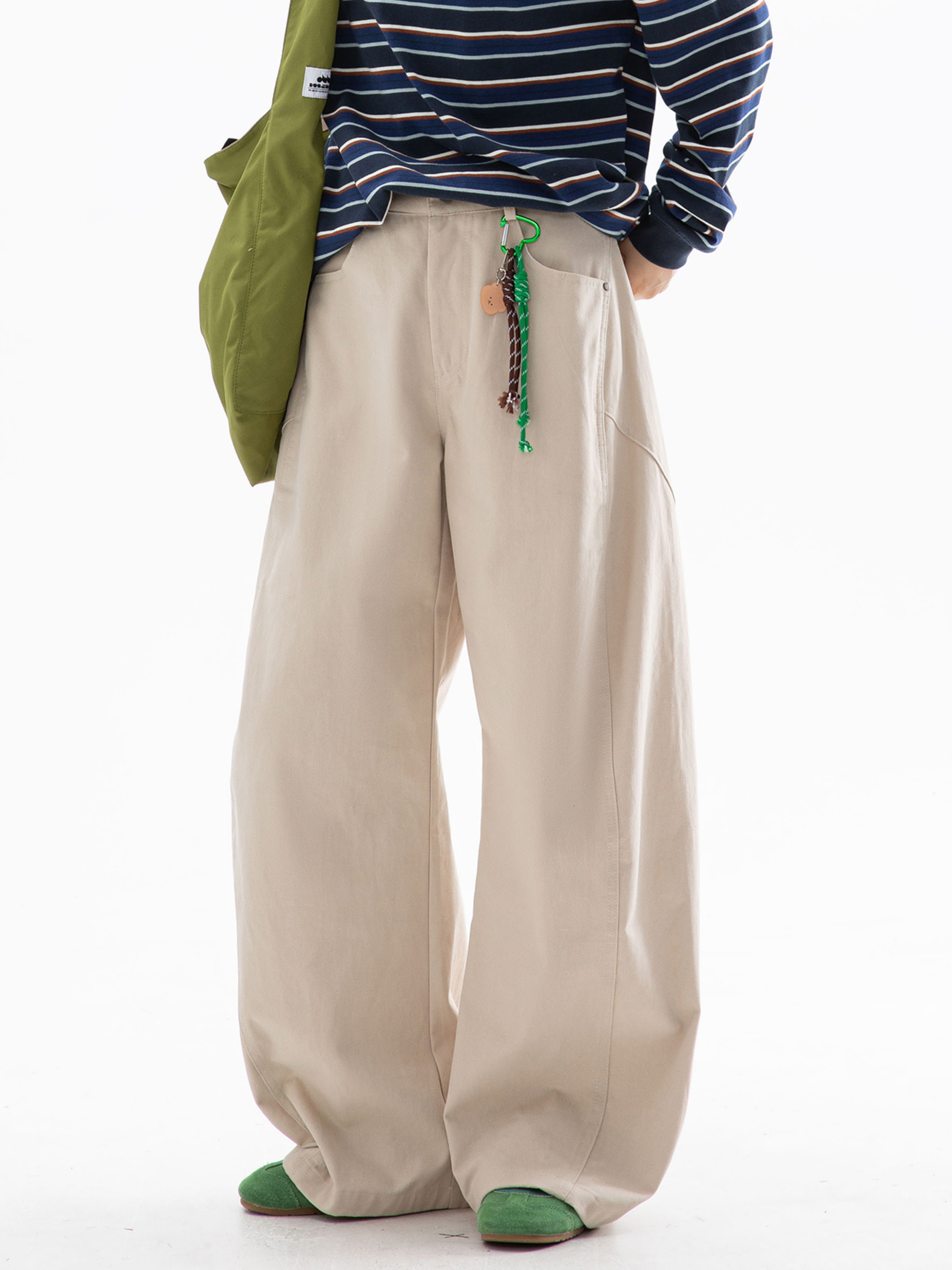 EchoStep - Unisex Pure Cotton Straight-Leg Curved Seam Pants