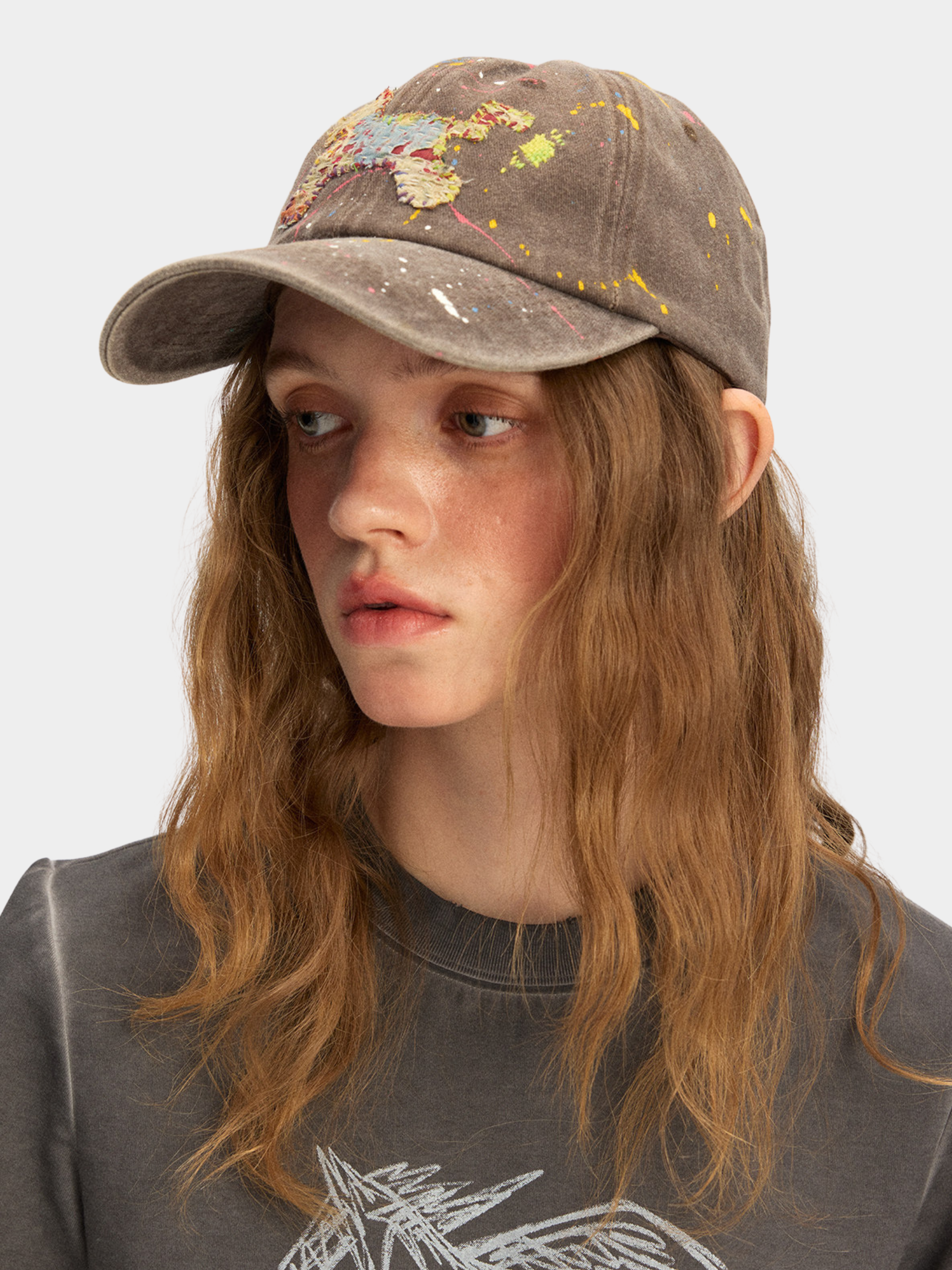 ArtSway - Hand-Embroidered Splatter Wash Baseball Cap