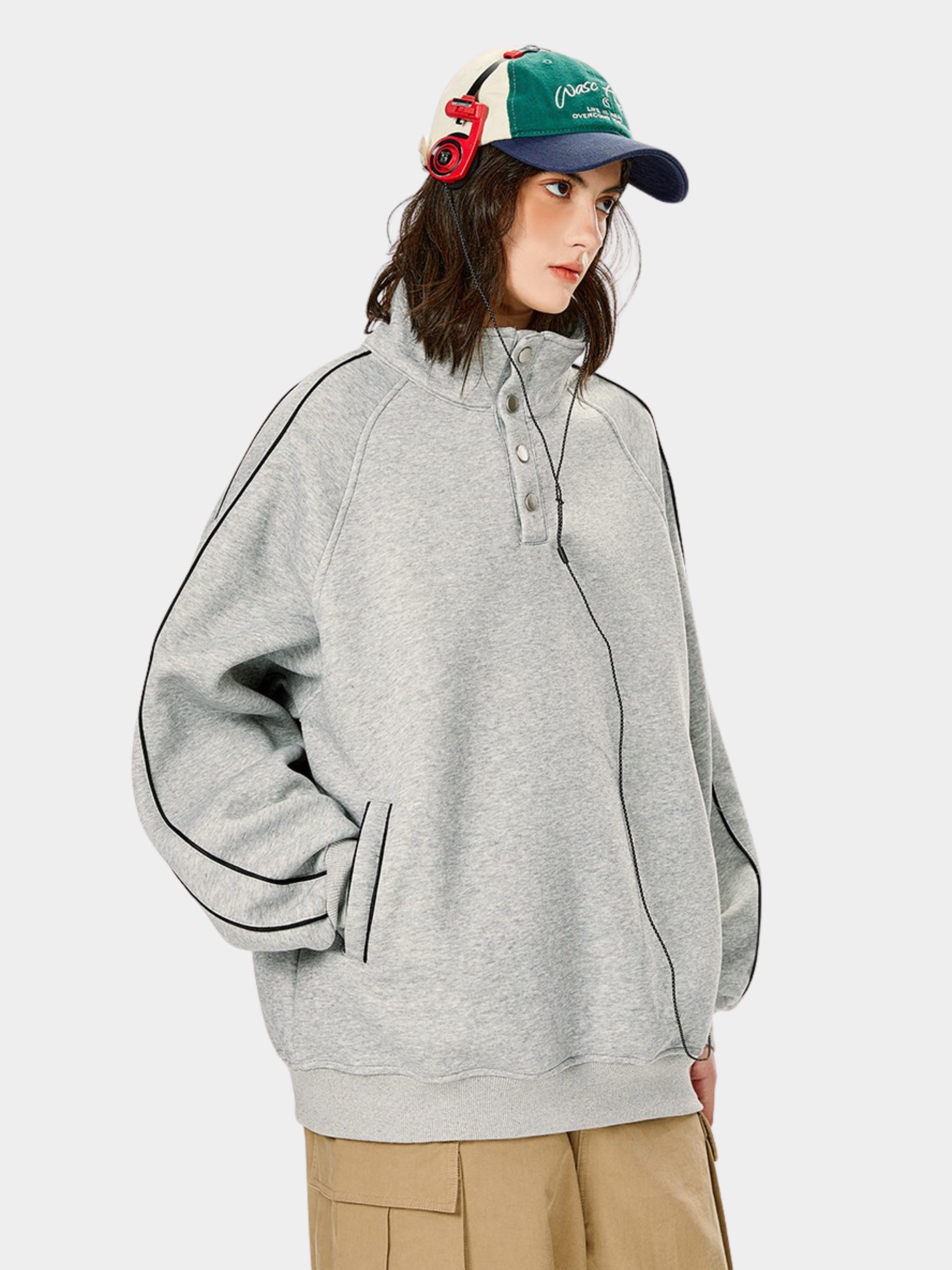 Moonbloom - Women's Stand Collar Sweatshirt Jacket