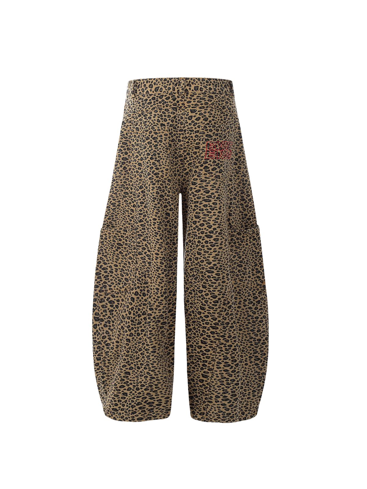 FoxCrate - Unisex Leopard Print Statement Wide-Leg Scimitar Pants