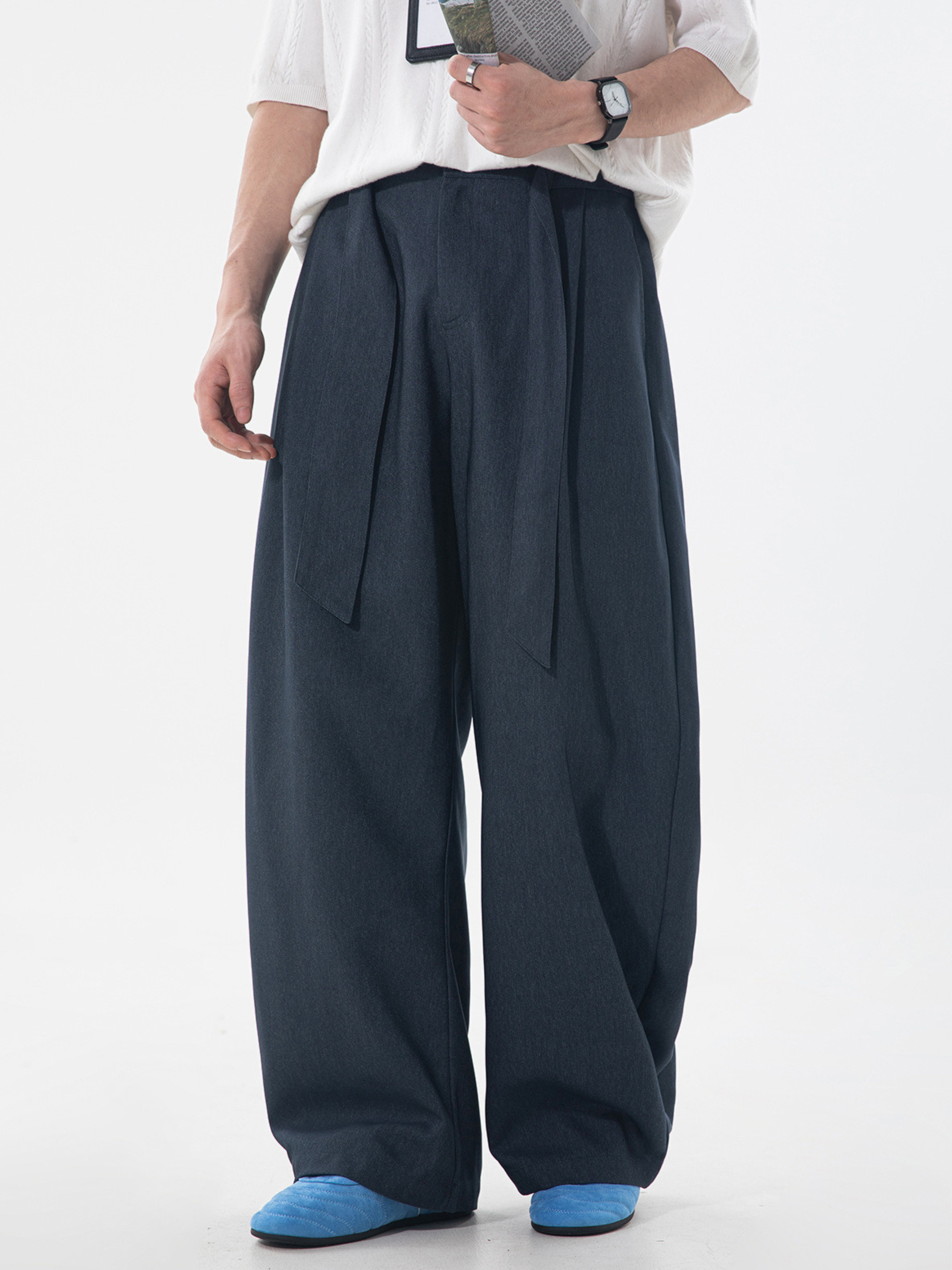 Slowtrail - Men's Faux Denim CleanFit Curved Pants