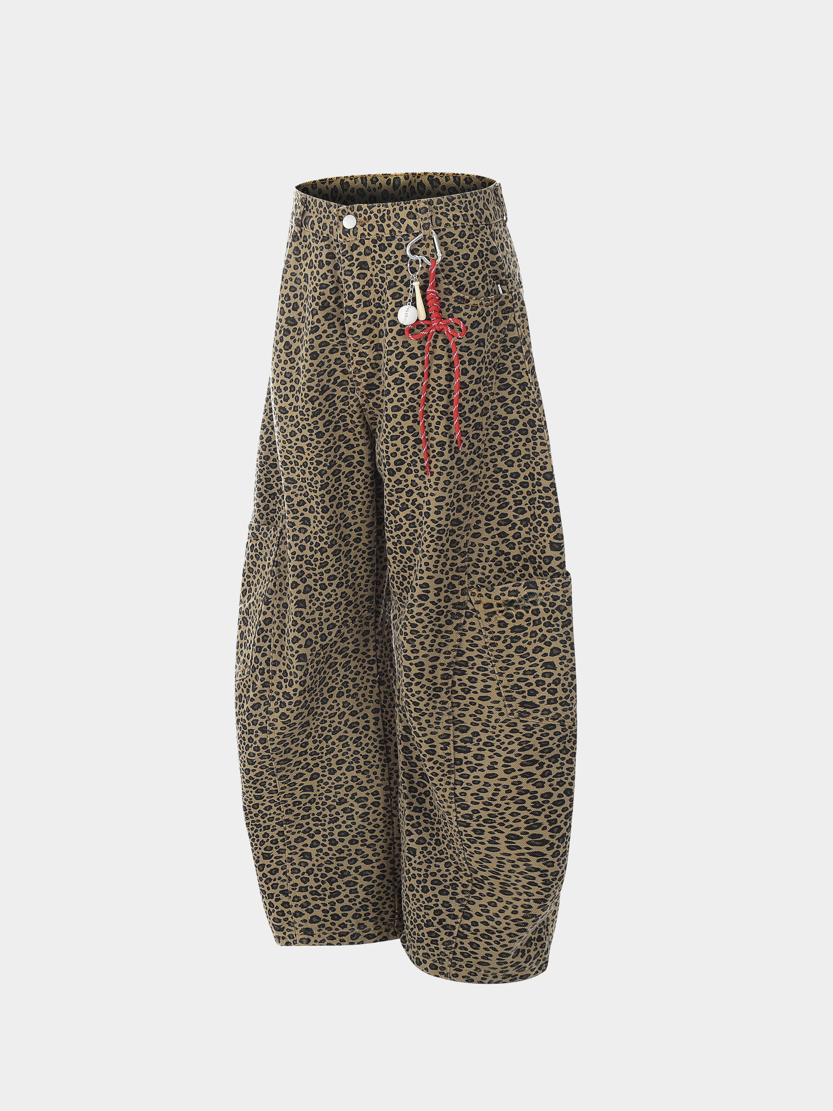 FoxCrate - Unisex Leopard Print Statement Wide-Leg Scimitar Pants GONGGAR SPORTS