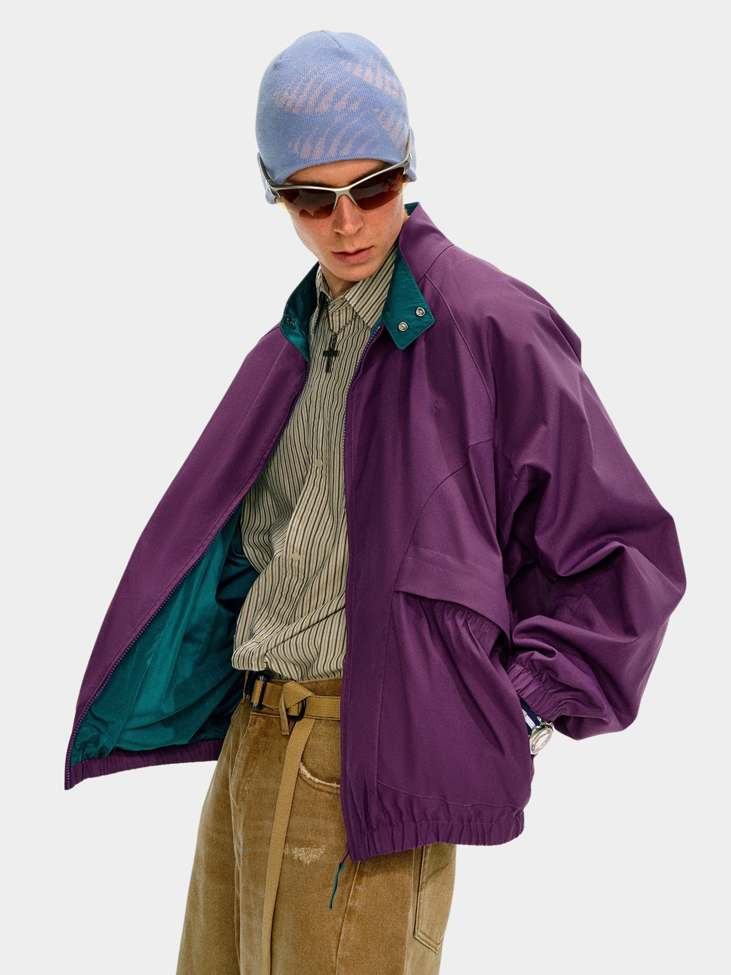 Firewhisper - Unisex Colorblock Stand-Collar Harrington Jacket