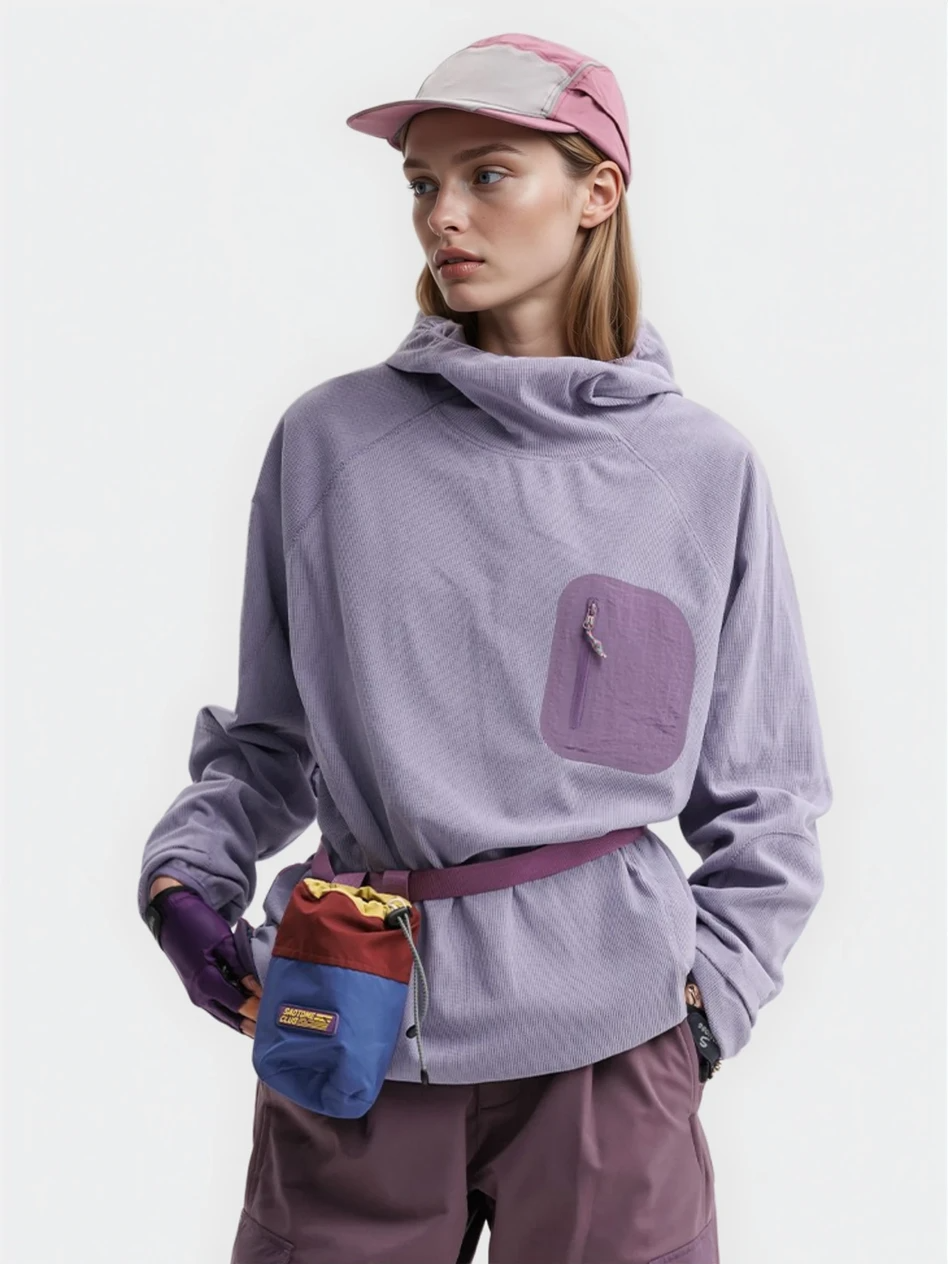 Crag - Unisex Moisture-Wicking High Neck Hoodie Base Layer