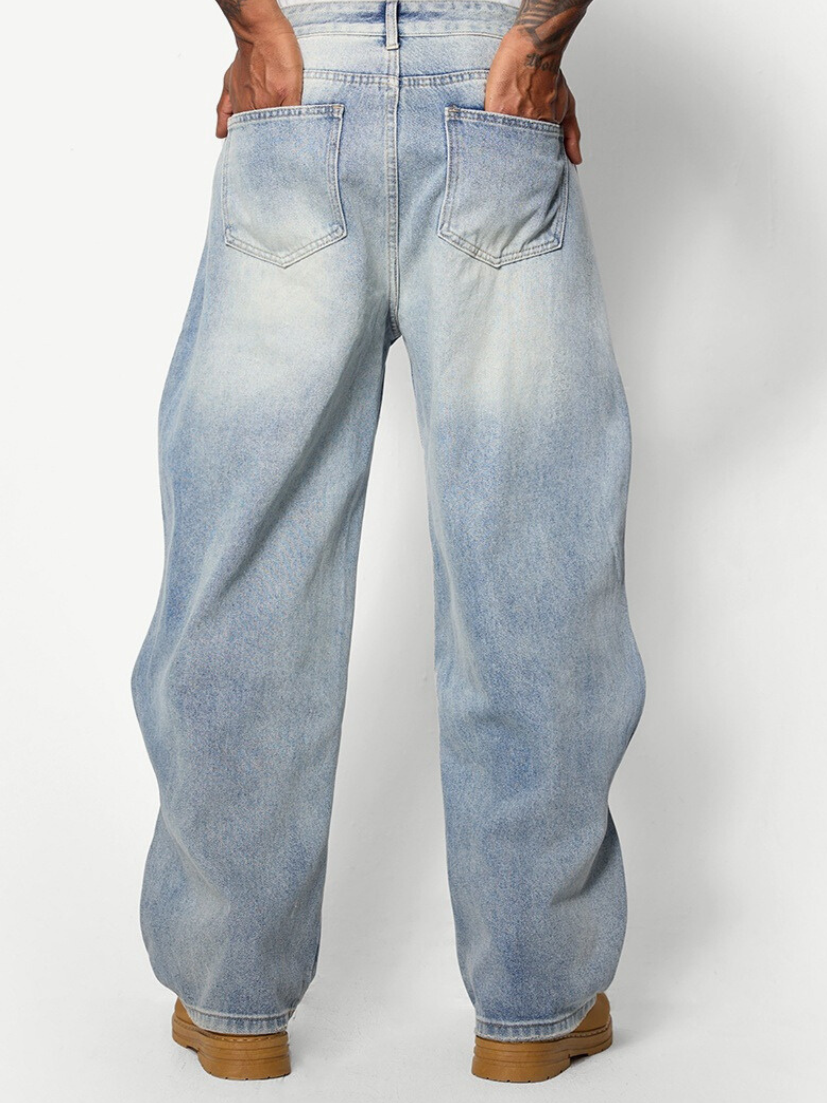 Ashpeak - Men's Ripple Wrinkle-Resistant Washed Denim Pants