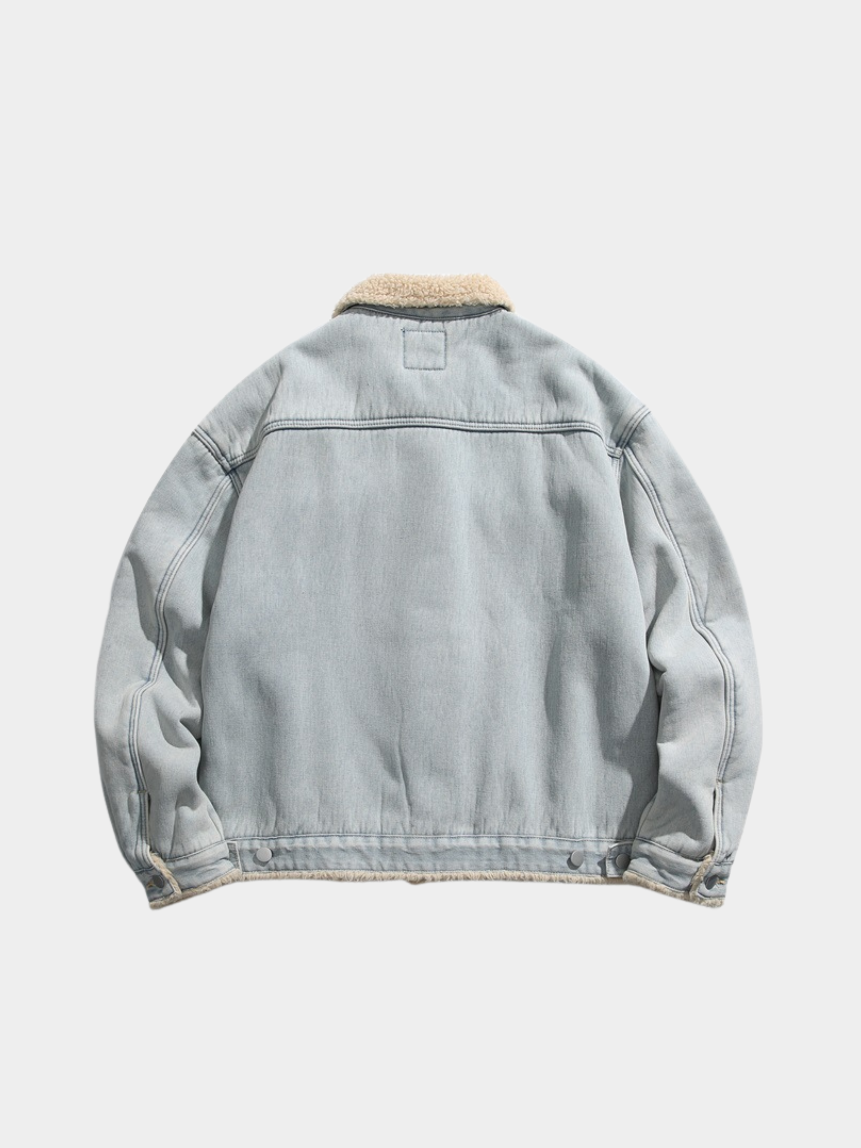 Vespera - Unisex Washed Denim Sherpa Jacket