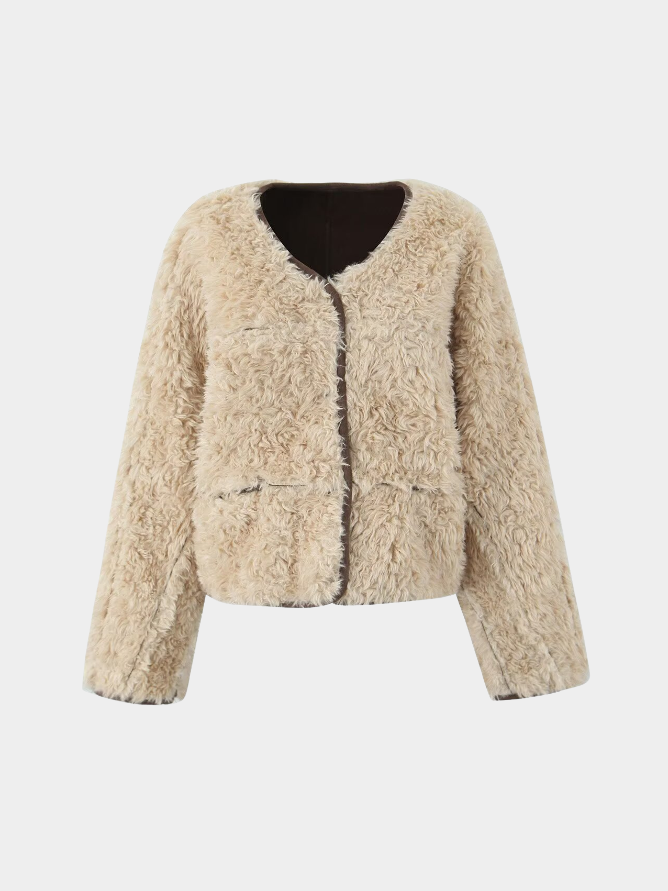 Ashtrack - Women's Reversible Faux Suede & Sherpa Fleece Jacket
