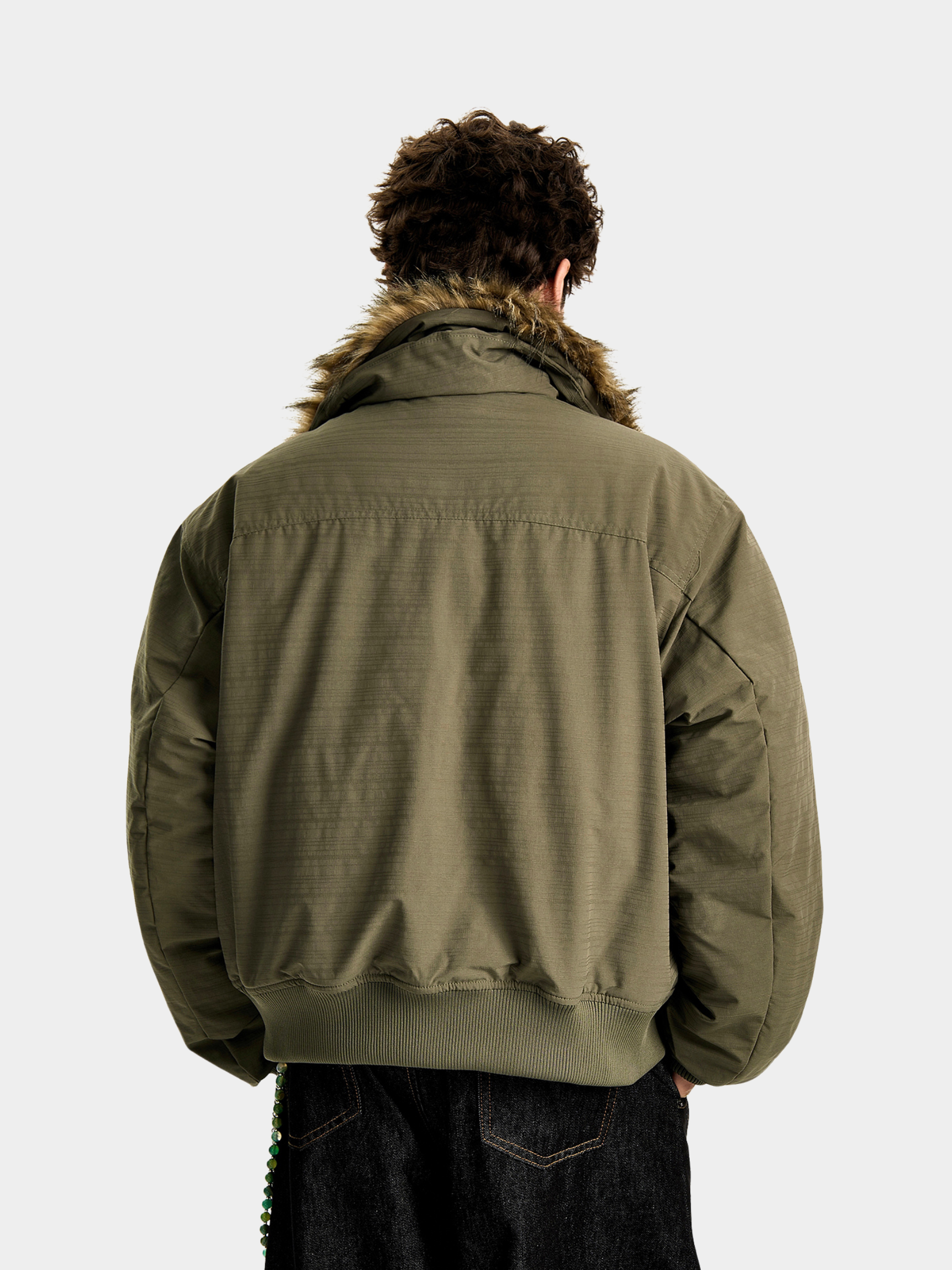 RainShell - Men's Detachable Fur Collar Bomber Jacket GONGGAR SPORTS