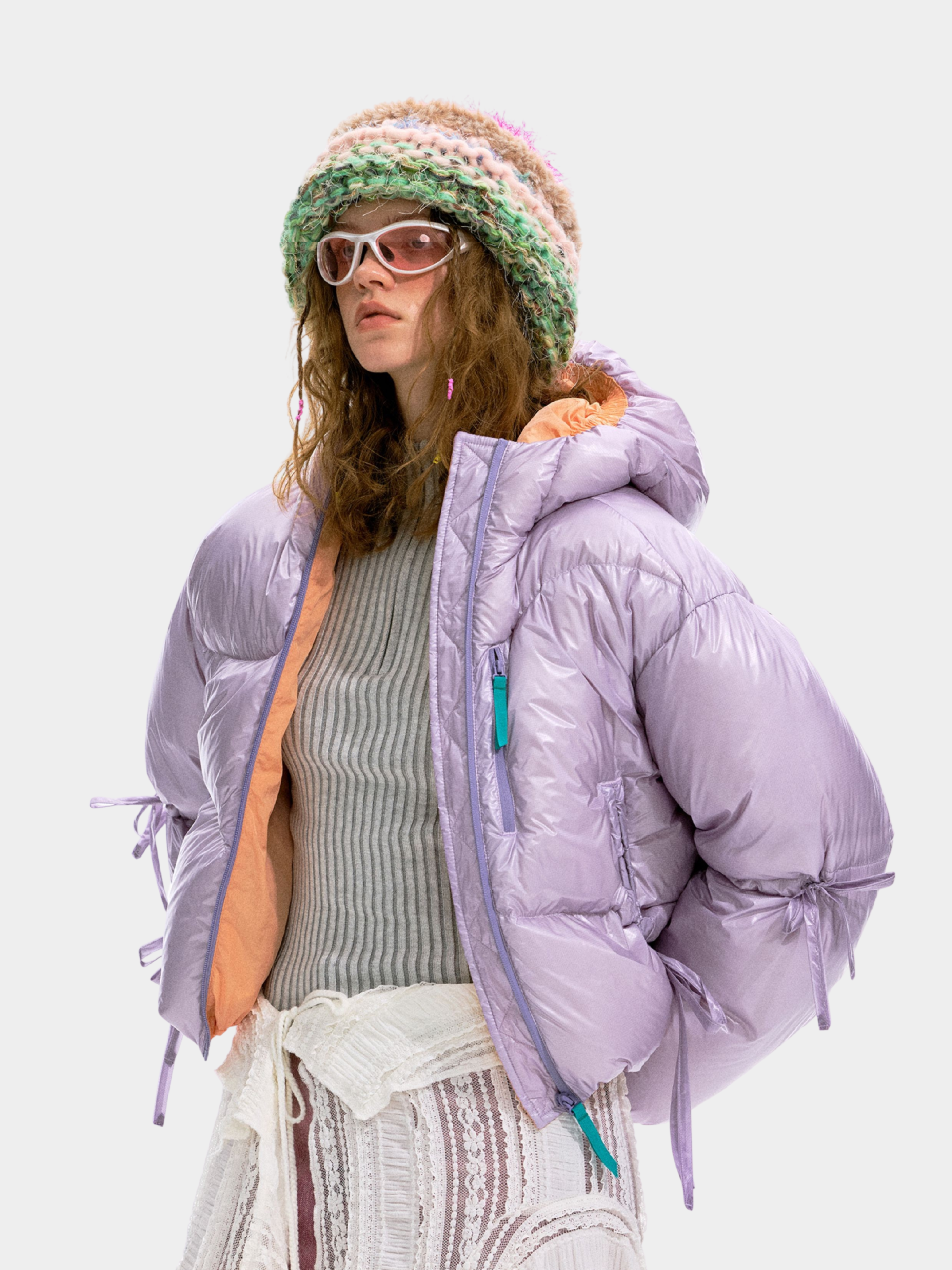 Ironfrost - Women's 90% White Duck Down Color-Blocked Short Puffer Jacket