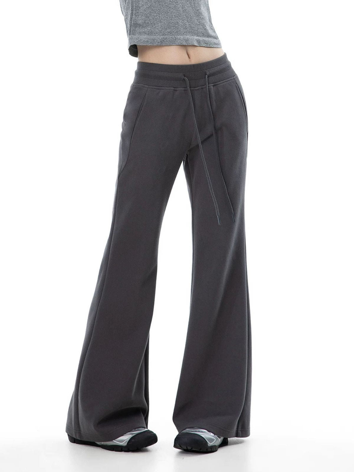 Slatepath - Women's Draped Cotton-Blend Slight Flare Yoga Pants