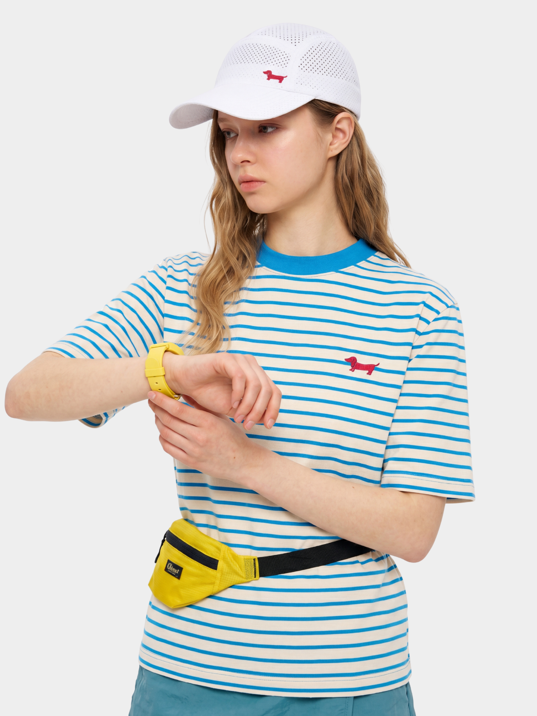 StillCloak - Unisex Striped Embroidered Cotton Relaxed T-Shirt