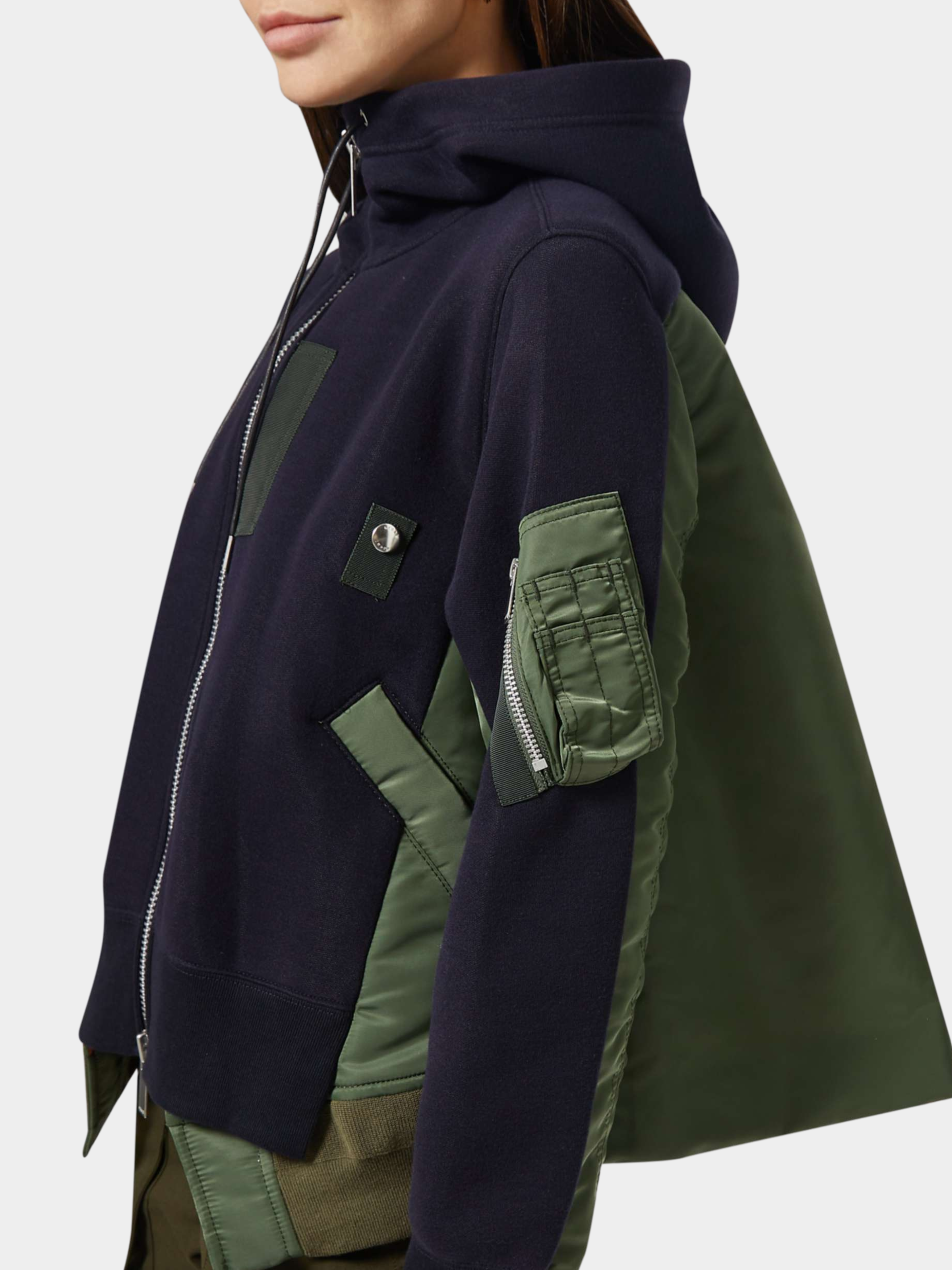 ShadowView - Women's Oversized Colorblock Hooded Zip-Up Jacket