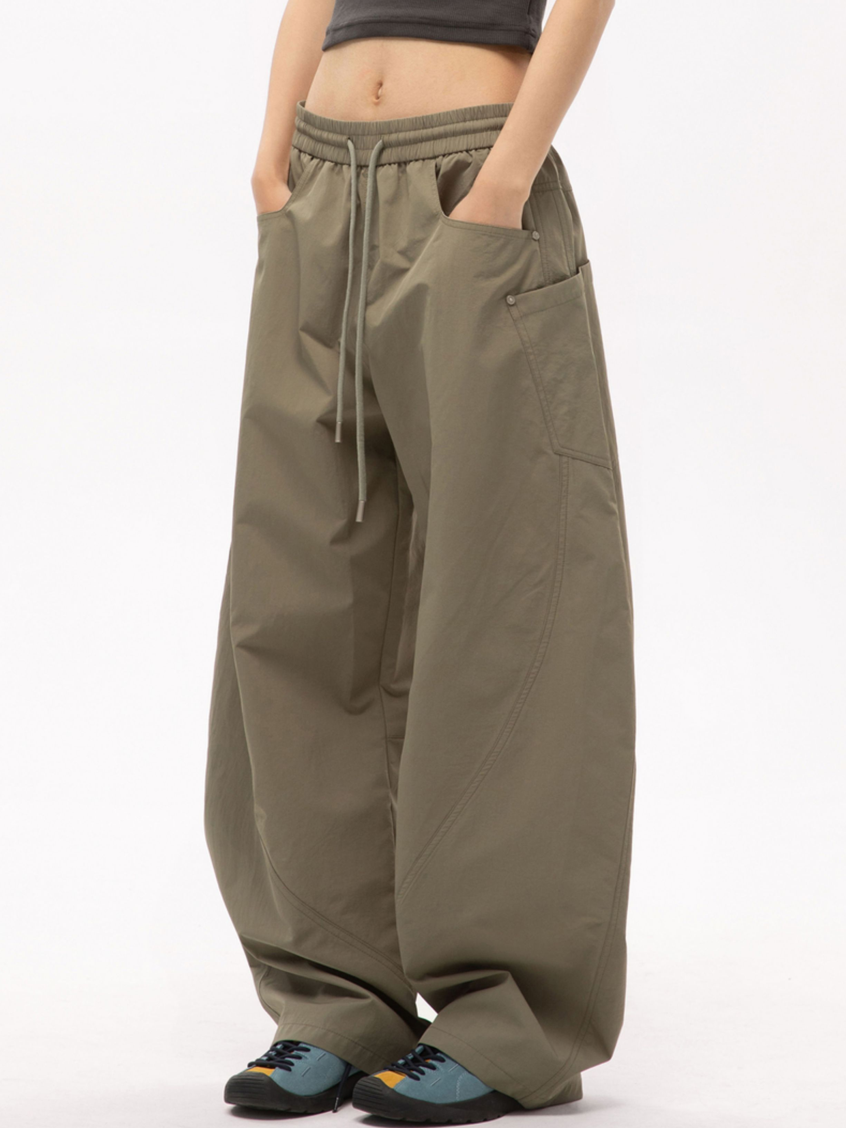FrostEdge - Unisex Draped Relaxed Straight-Leg Casual Pants
