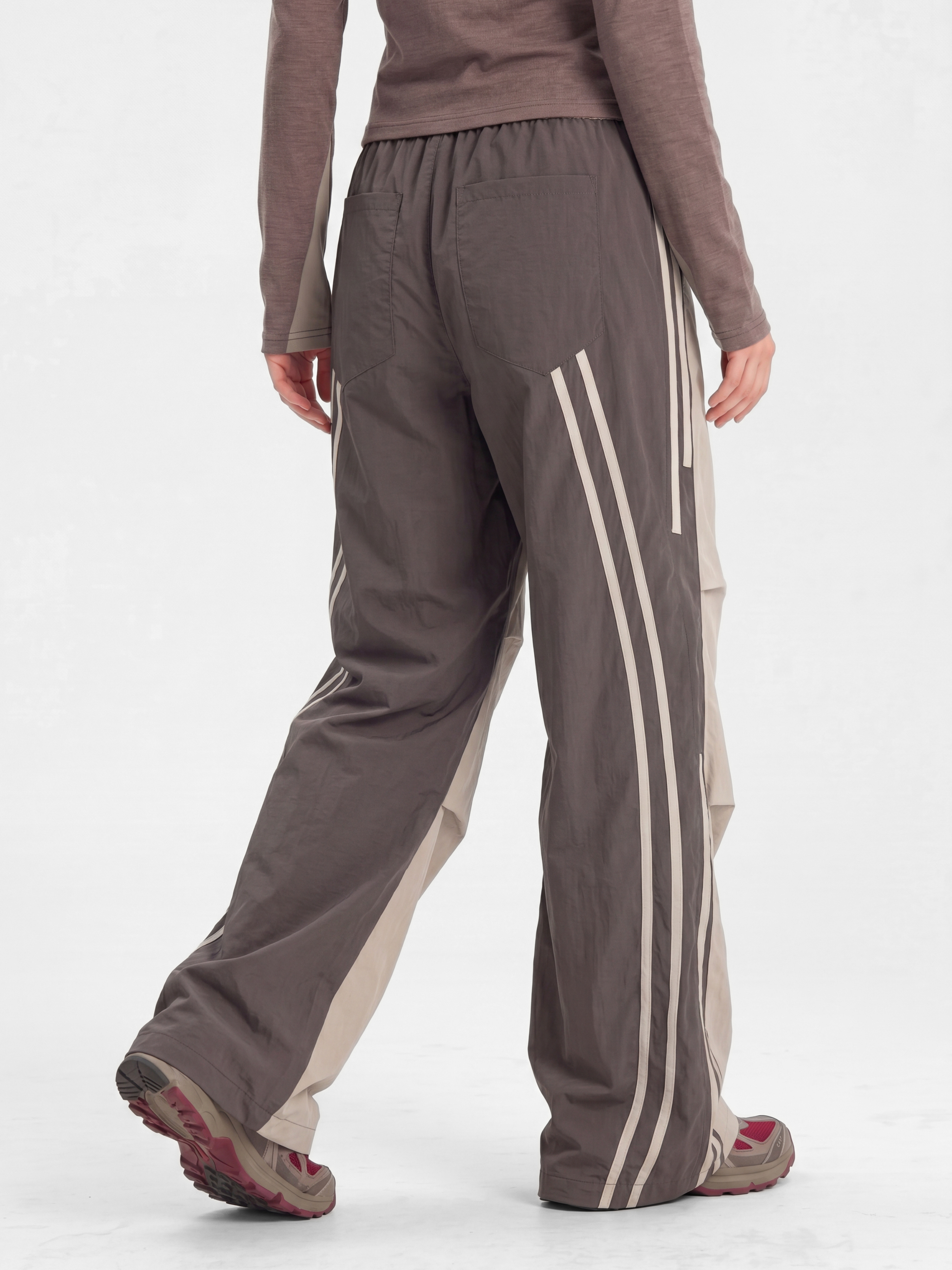 DriftFold - Unisex Water-Repellent Striped Colorblock Wide-Leg Pants
