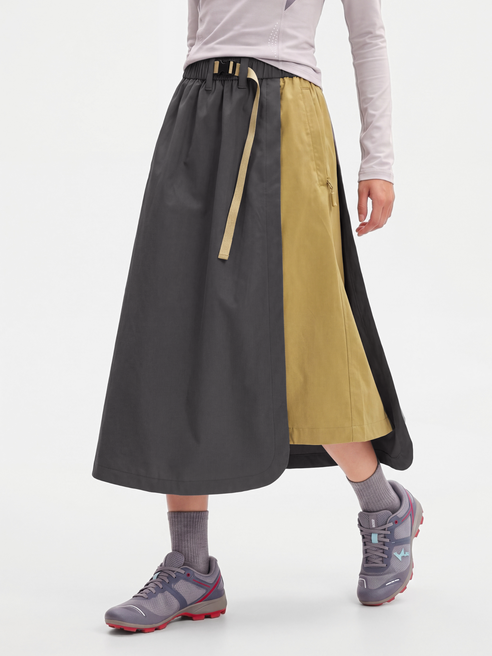 ScuffDrape - Women's Teflon® Water-Repellent Color-Block A-Line Skirt