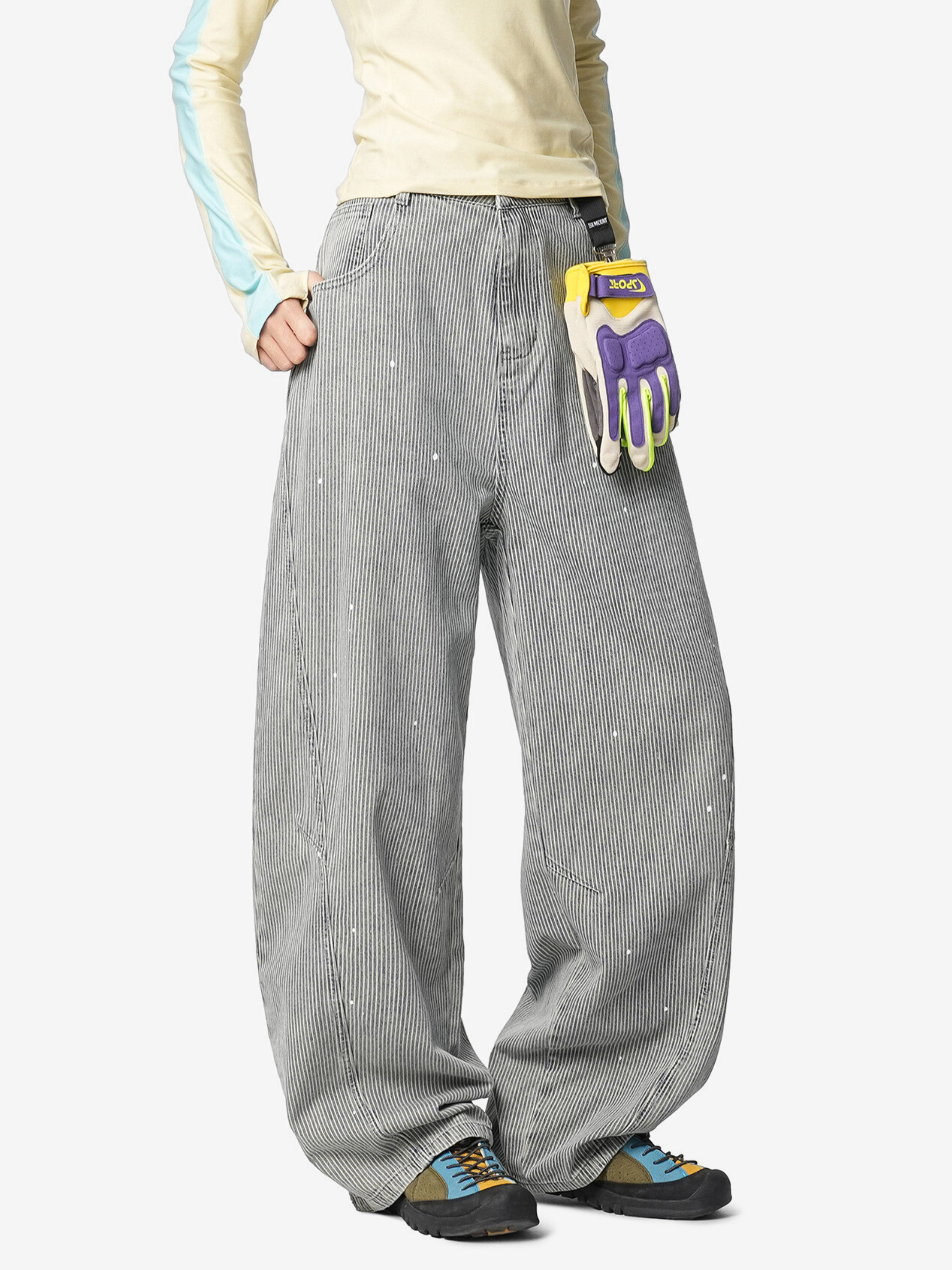 Highclimb - Unisex Striped Straight-Leg Pants