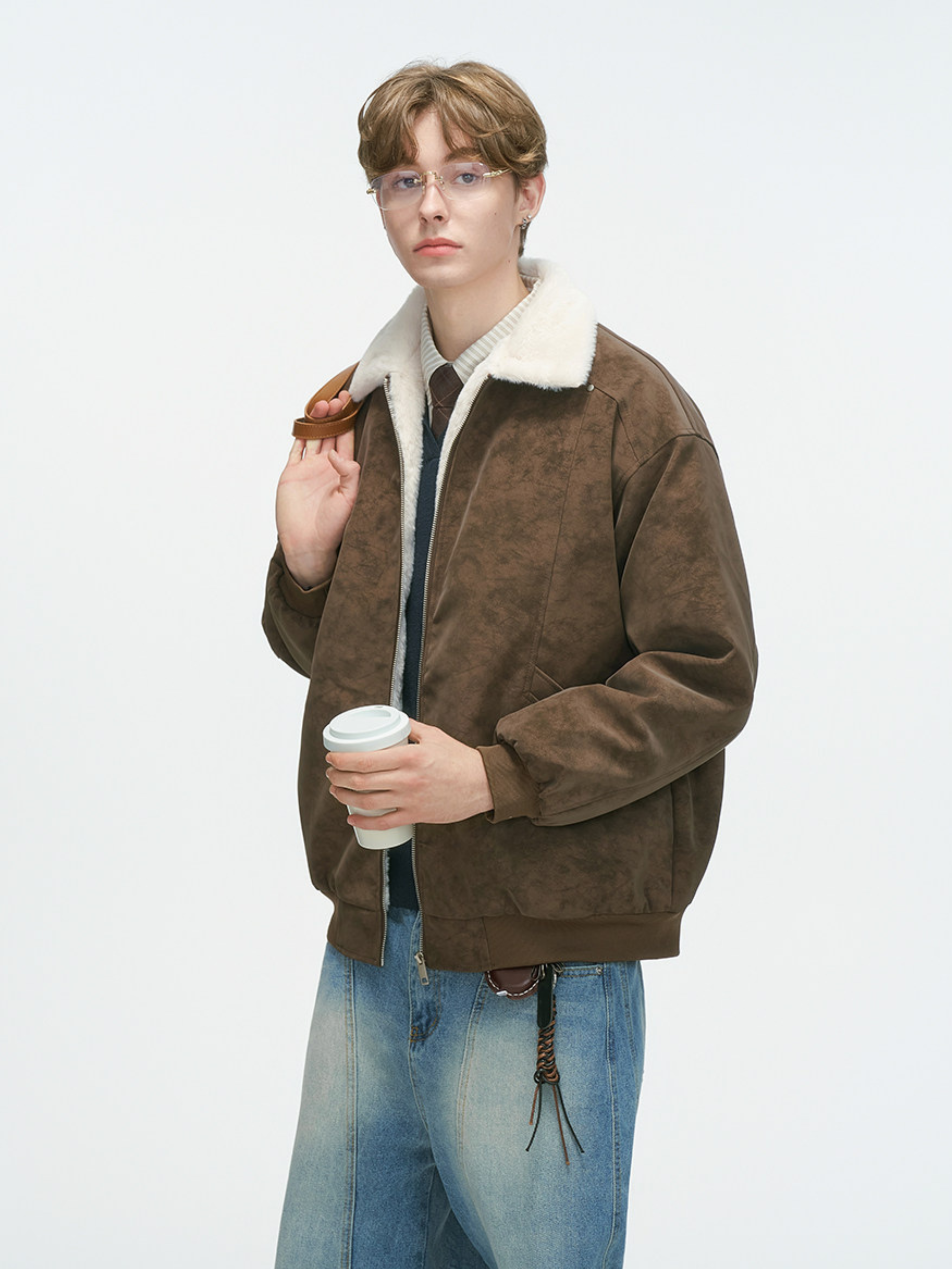 Ironpath - Men's Shearling-Lined PU Leather Insulated Jacket