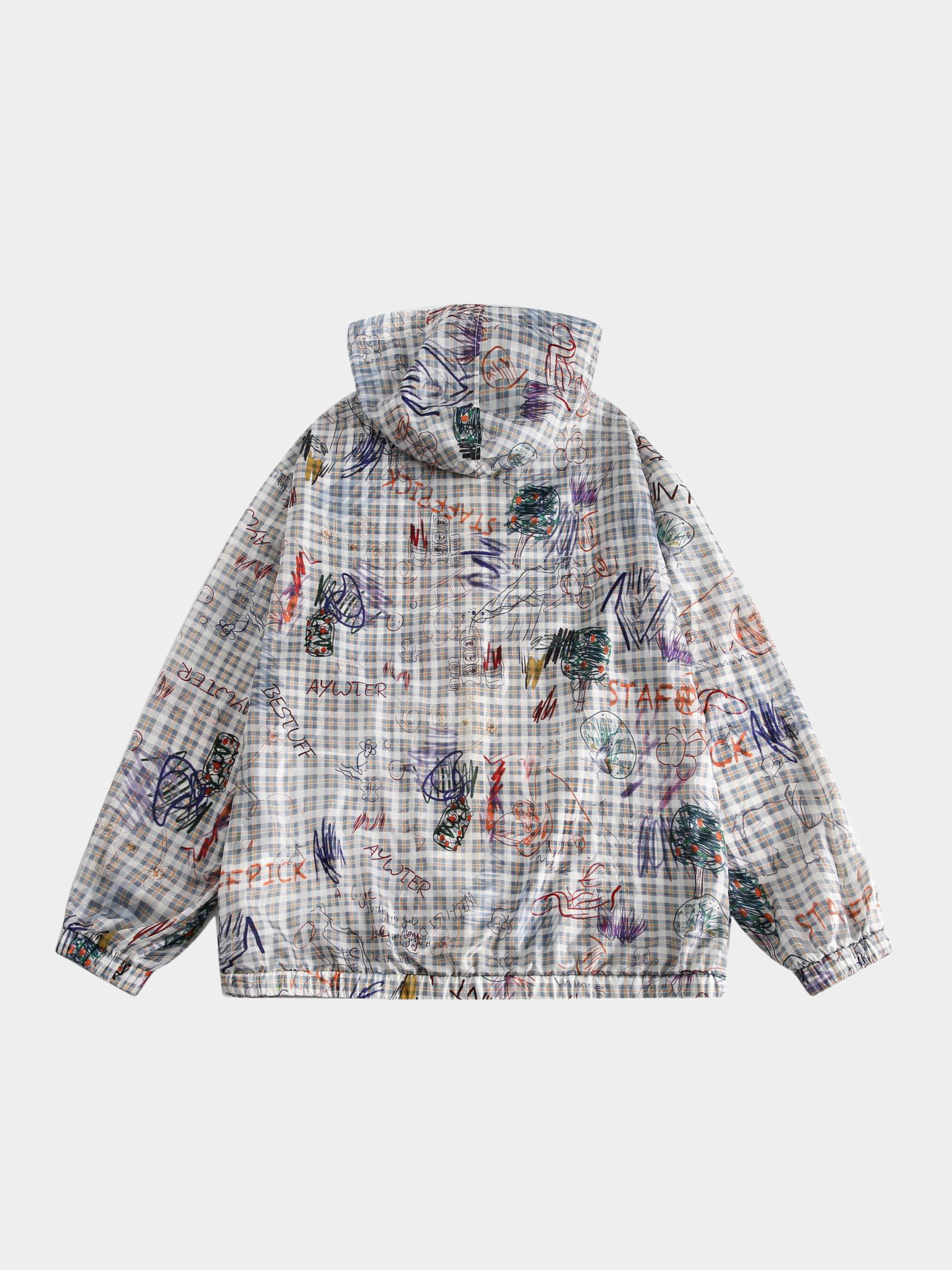 MesaStep - Women's UPF50+ Graffiti Print Loose-Fit Hooded Sun Protection Jacket GONGGAR SPORTS