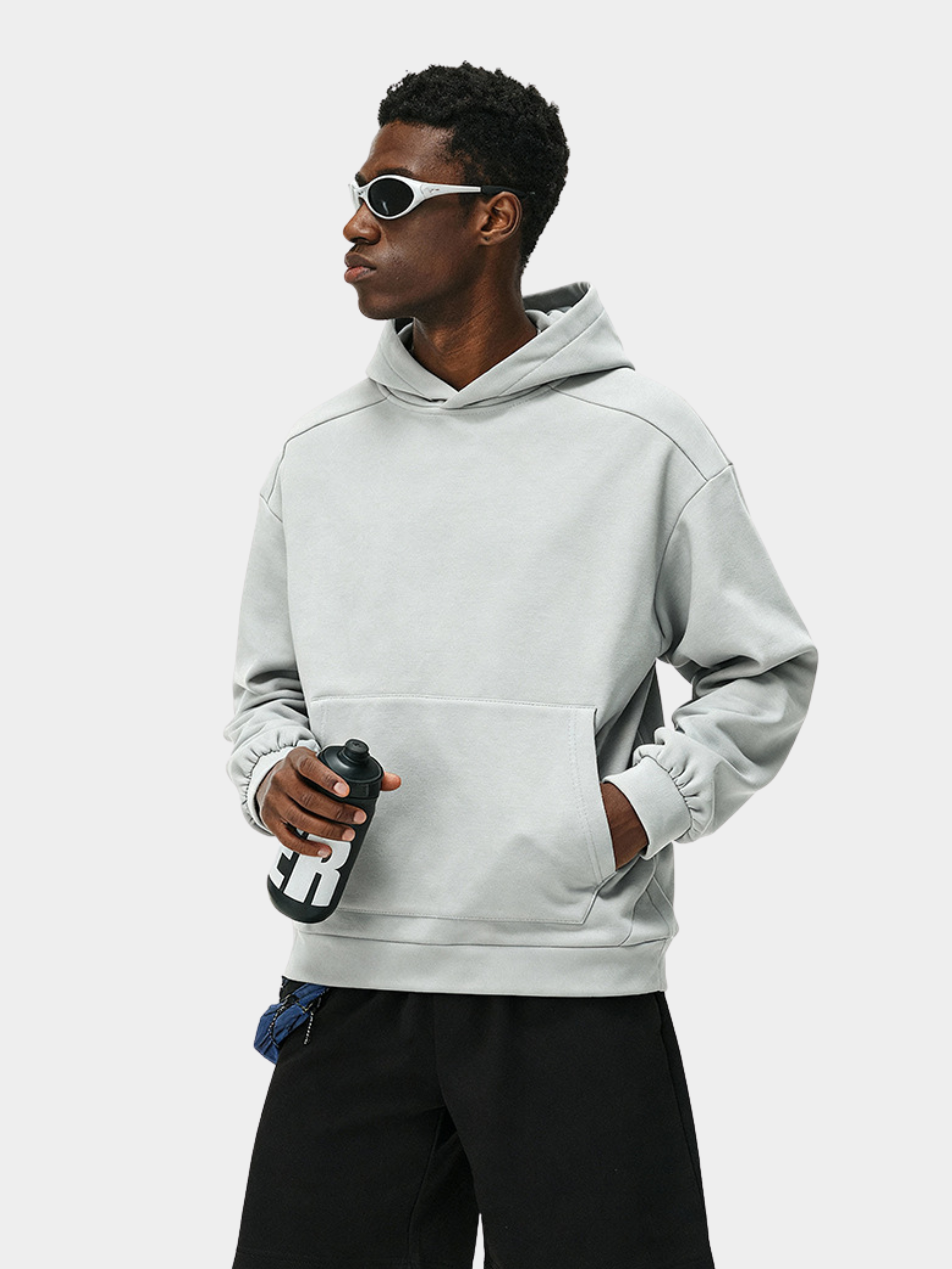 Blackthorn - Men's Fleece-Lined Solid Color Pullover Hoodie Jacket