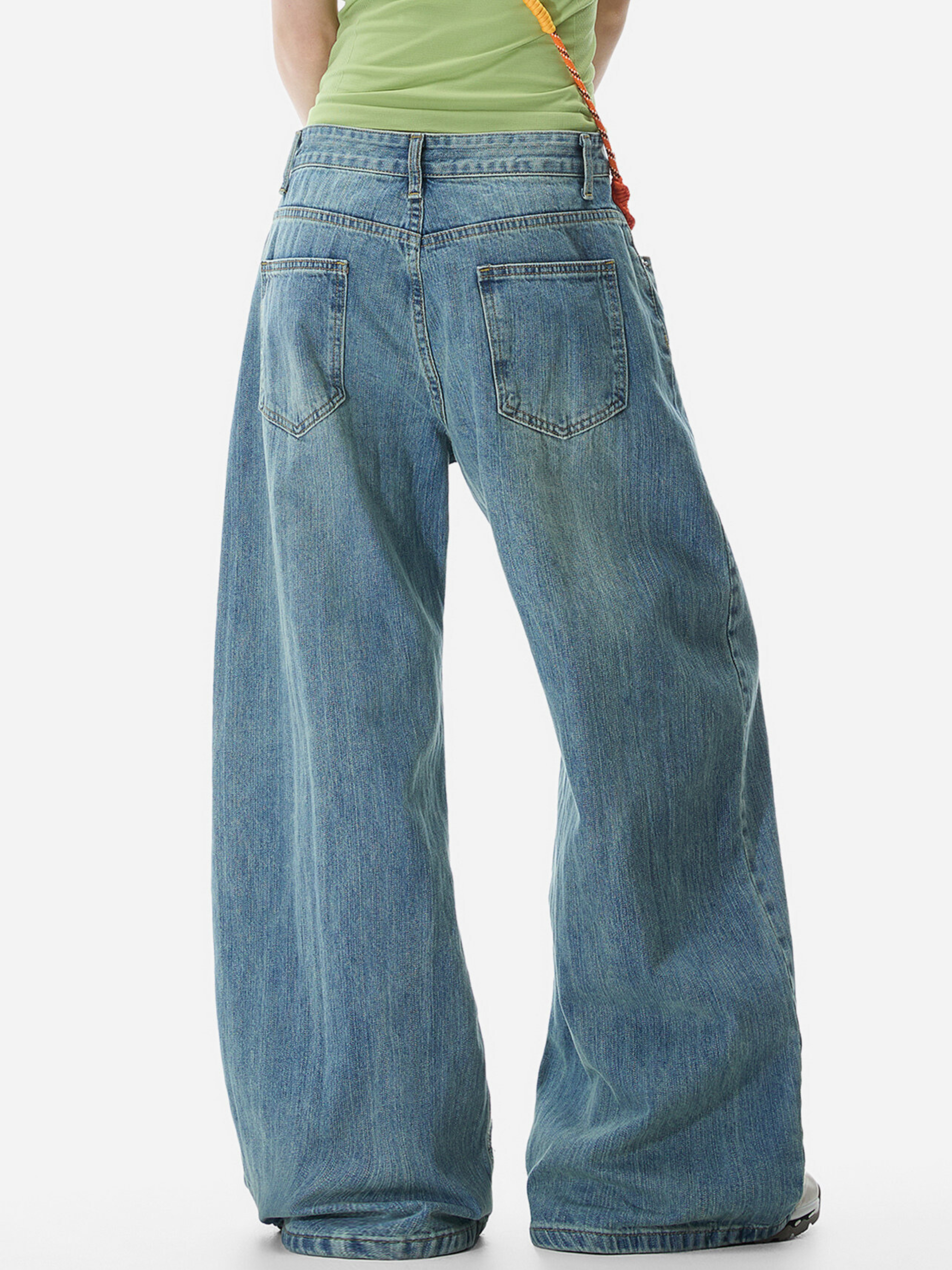 LowFell - Women's Washed Relaxed Straight-Leg Denim Jeans