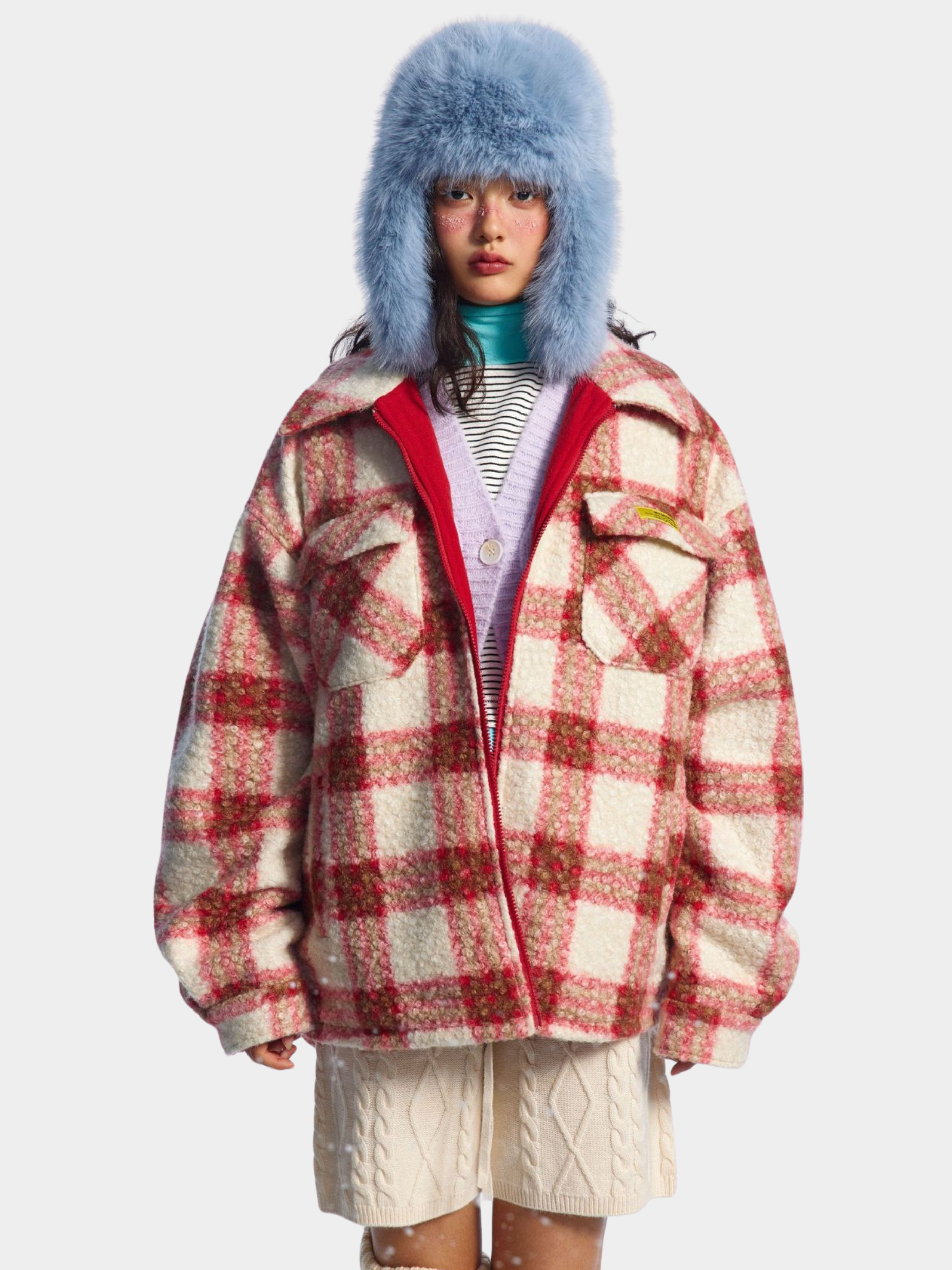 BluffScope - Women's Plaid & Fleece Reversible Sherpa Winter Jacket GONGGAR SPORTS