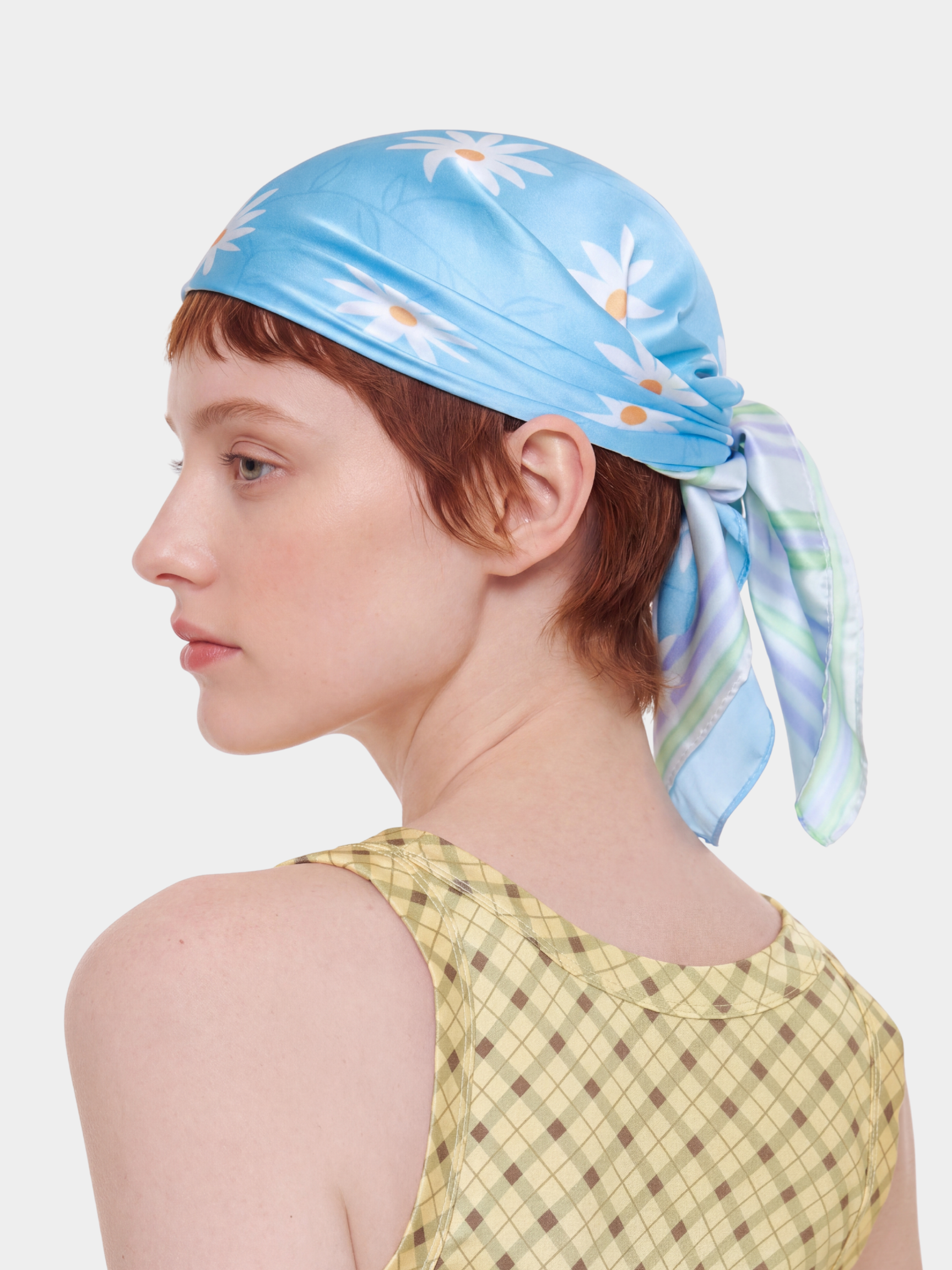 DaisyPale - Daisy Stripe Double-Sided Square Scarf