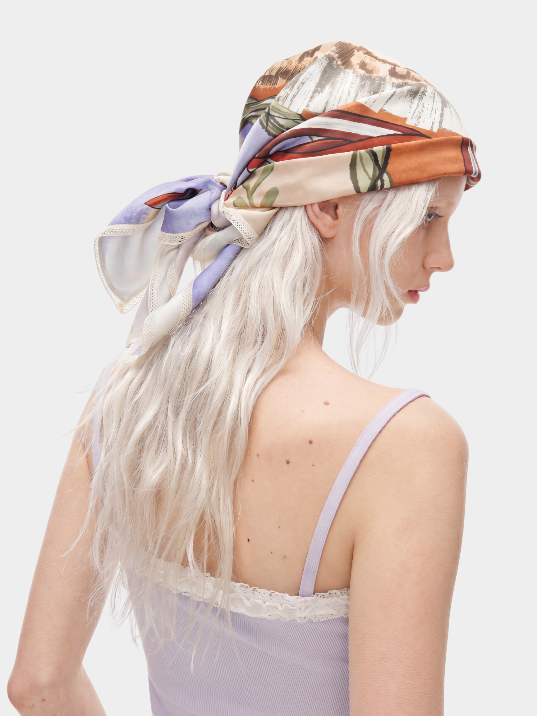 TutuTwirl - Cat Garden Print Satin Headscarf