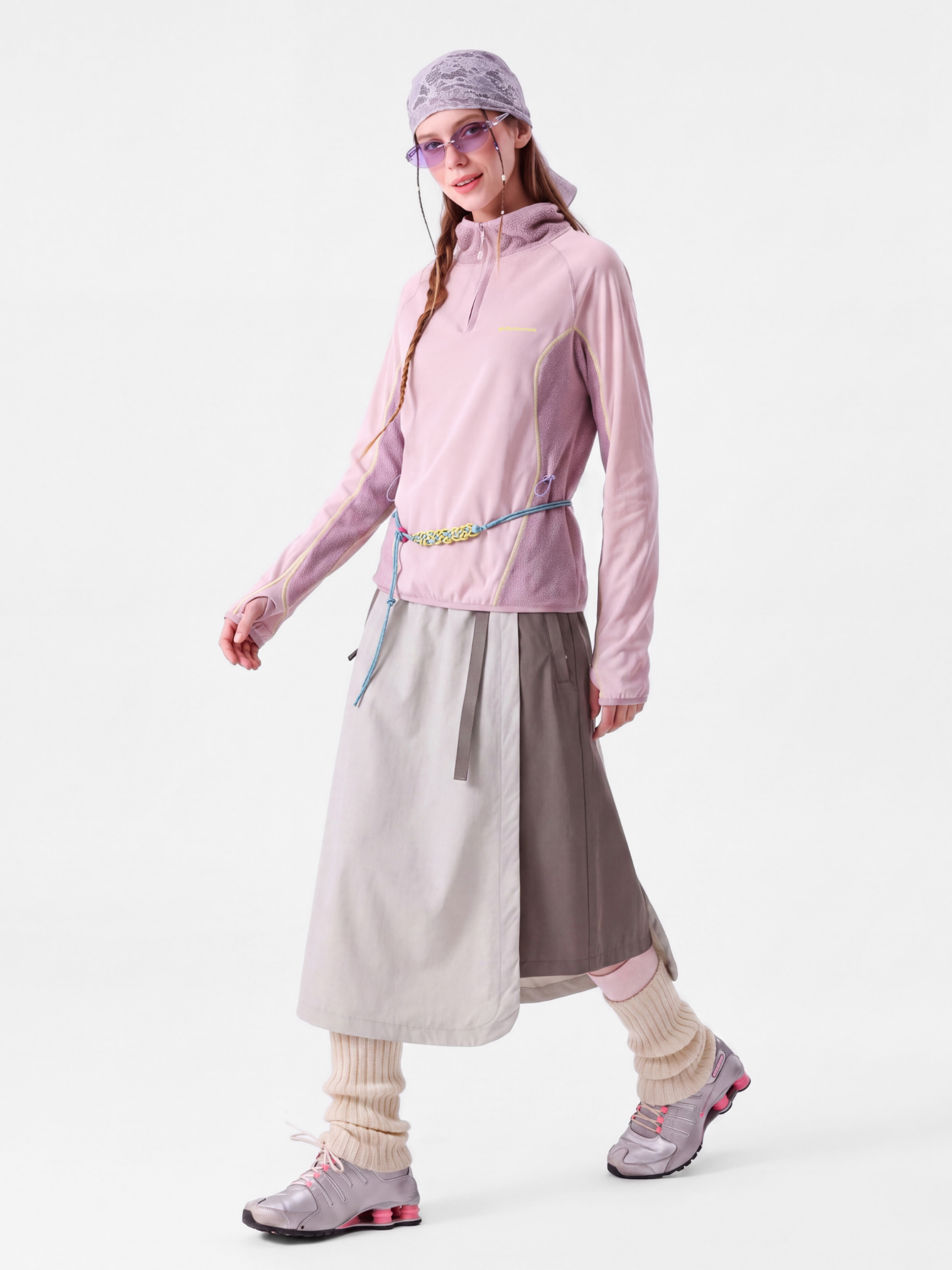 FadeSplit - Women's Fleece-Lined Utility Half-Zip Long-Sleeve Top